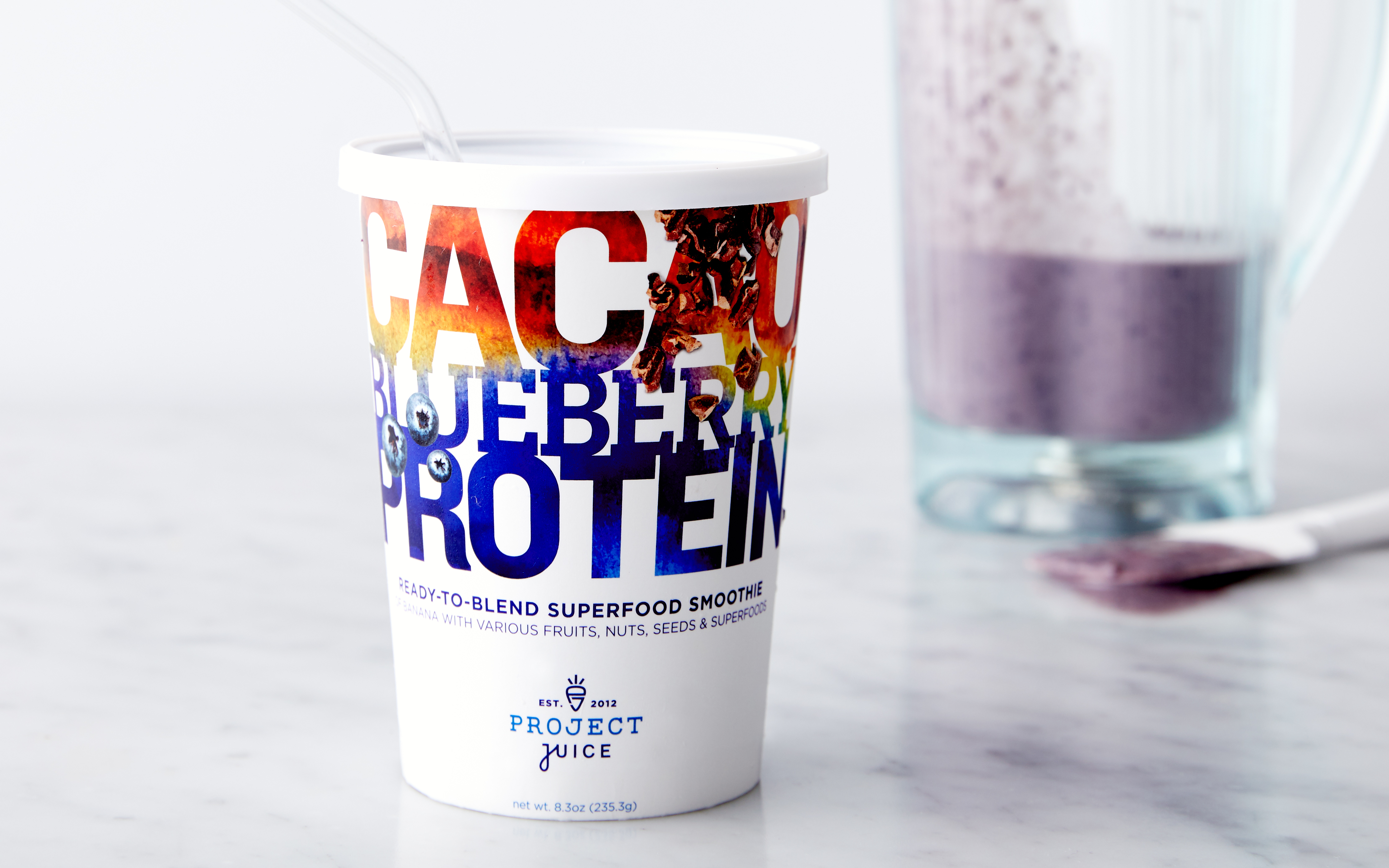Cacao Blueberry Protein Smoothie 8.3 oz Project Juice Good Eggs