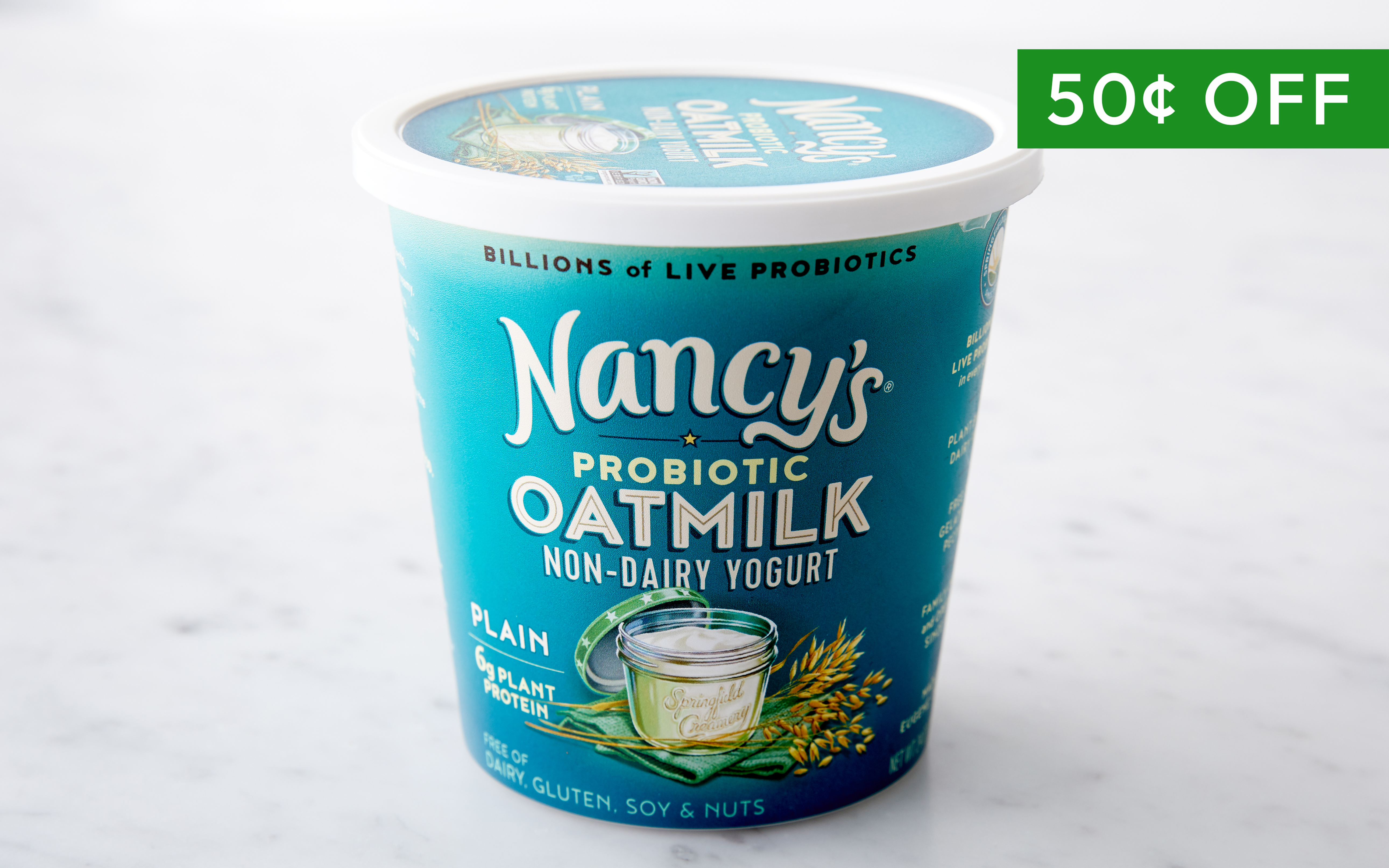 Plain Oatmilk Yogurt 24 oz Nancy's Probiotic Foods Good Eggs