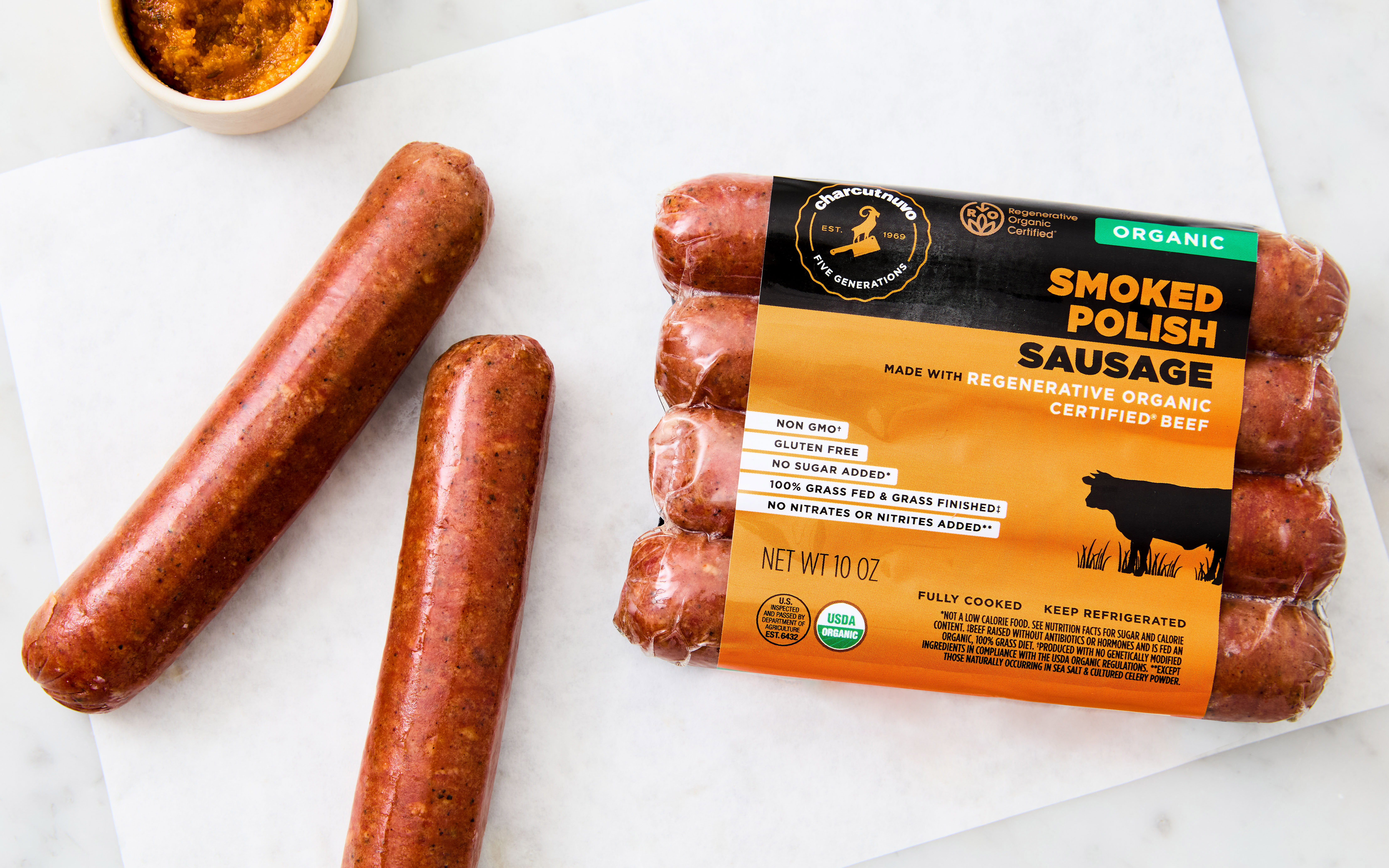 Beef Sausage Gluten Free Smoked Sausage Organic Smoked Grass-Fed