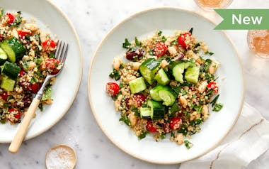 Quinoa Tabbouleh with White Beans & Smashed Cucumbers 