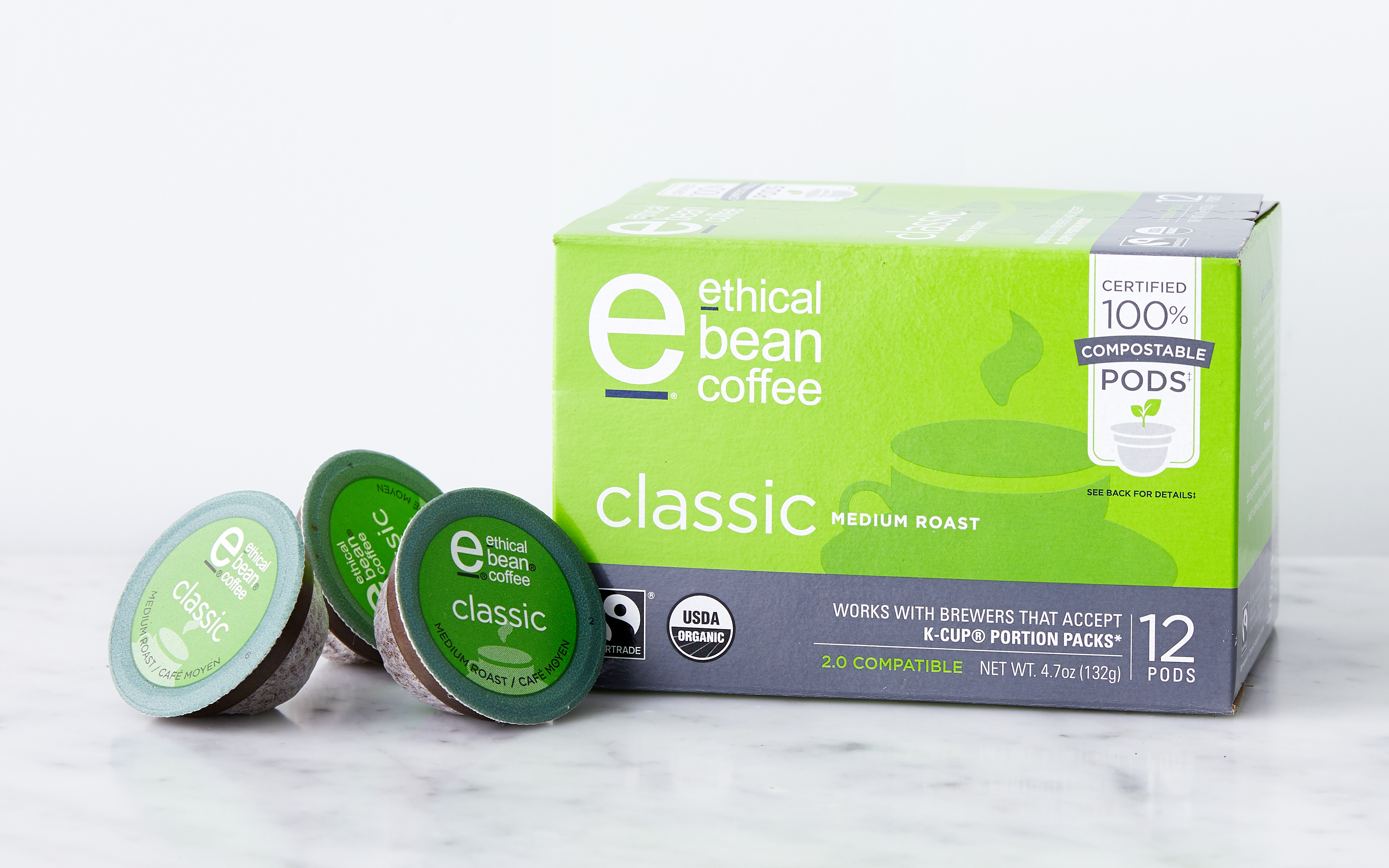 Classic Compostable Coffee Pods 12 count Ethical Bean Coffee Good Eggs