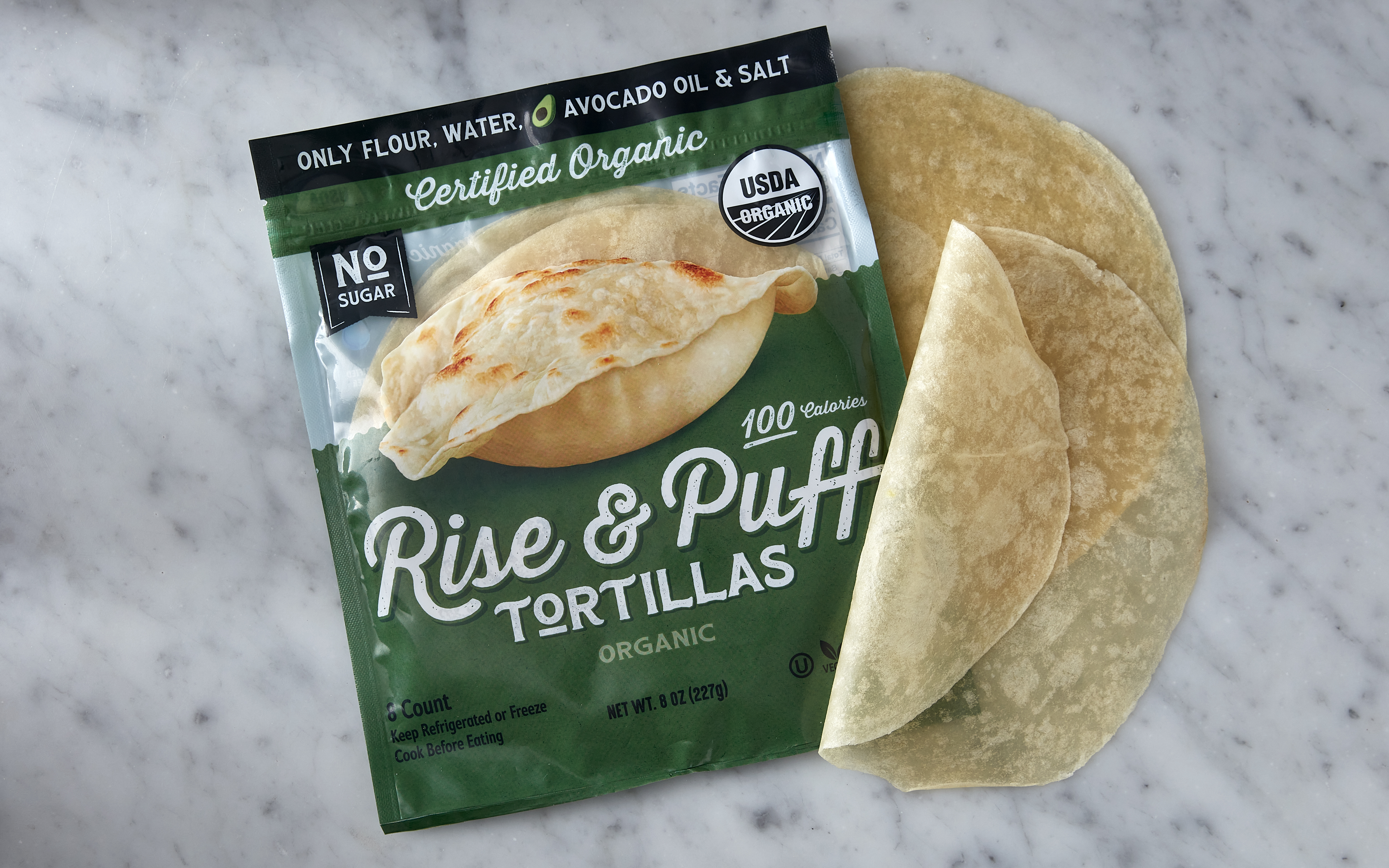 Rise & Puff Organic Tortilla 8 oz Rise & Puff Good Eggs