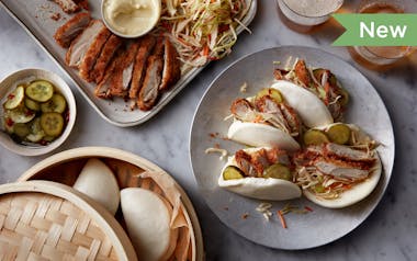 Momofuku Fried Chicken Bao Buns with Pickles