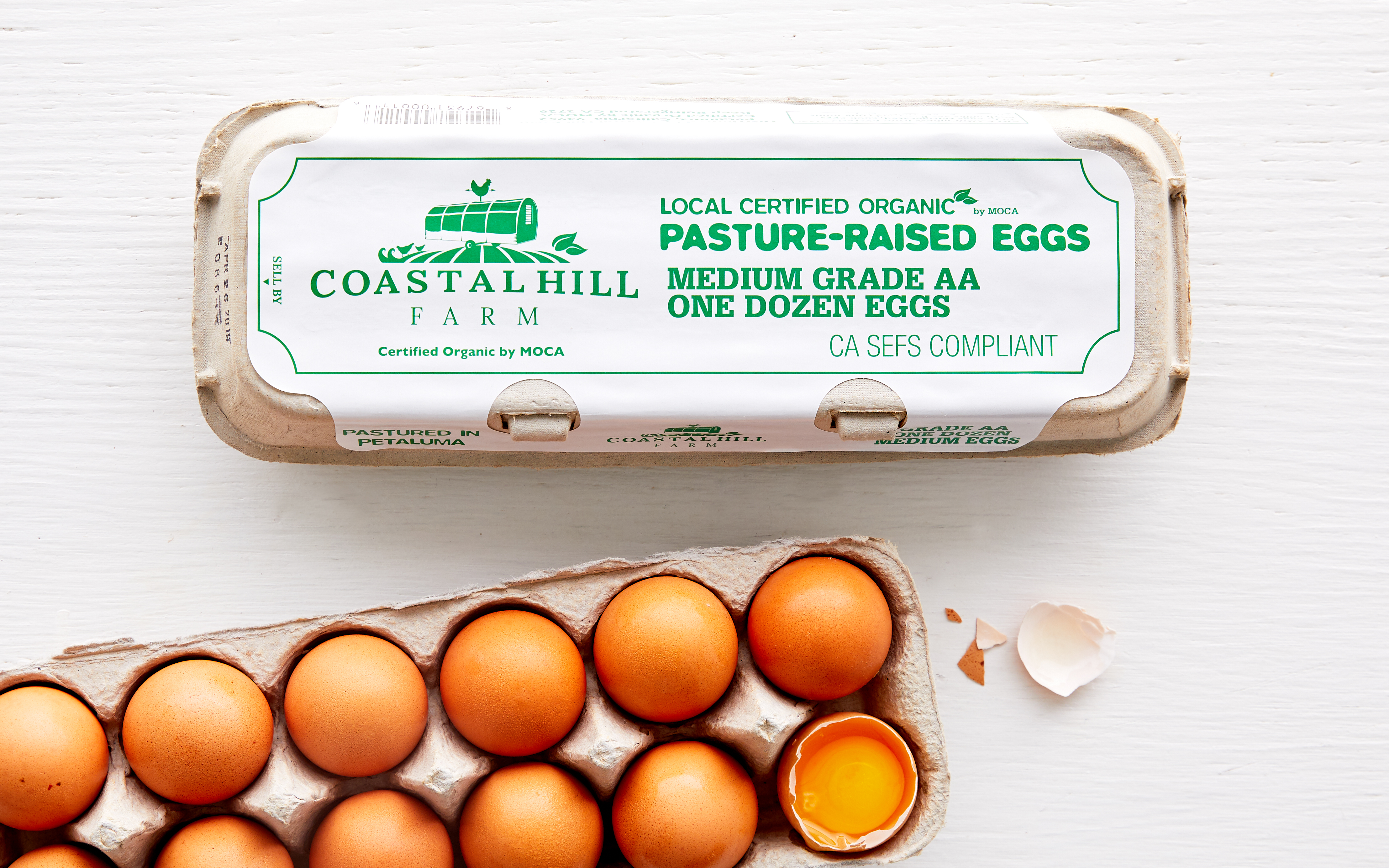 Organic Pasture Raised Eggs (Medium) Coastal Hill Farm SF Bay
