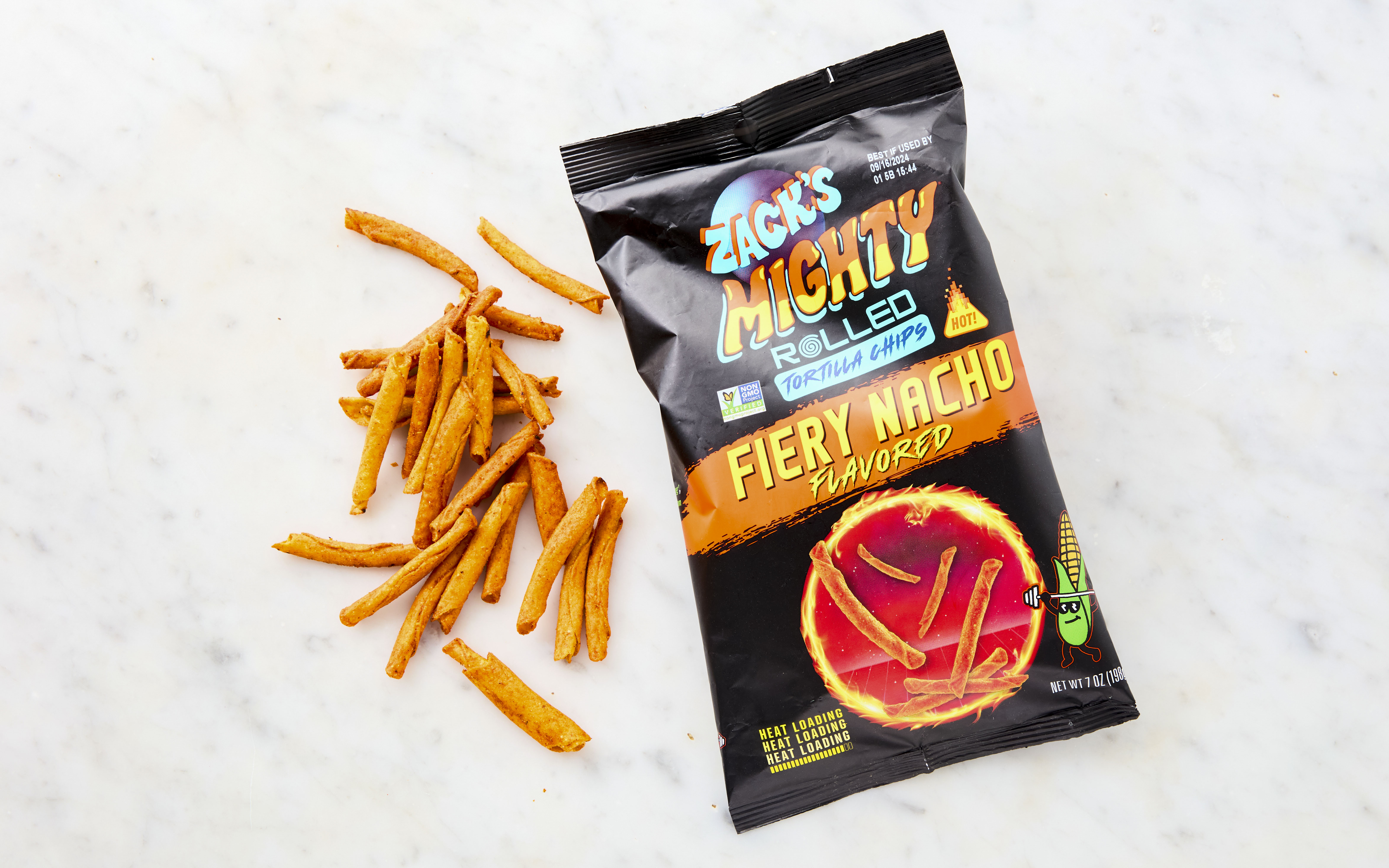 トニー Mr.サコートップハットファイヤー Zacks Mighty Fiery Nacho Rolled Tortilla Chips, 7 Ounce -- 6 per case