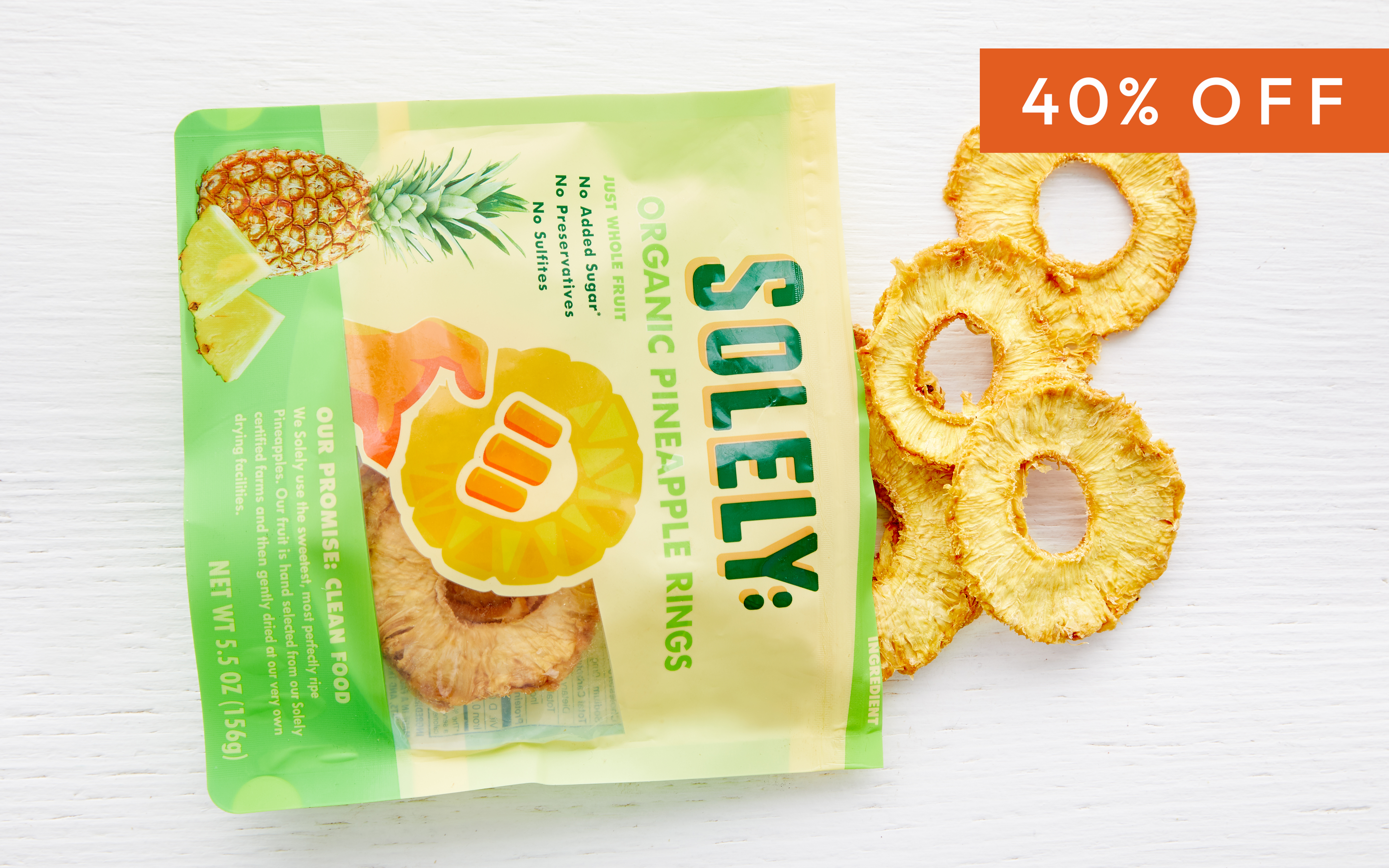 Organic Dried Pineapple Rings 5.5 oz Solely Good Eggs