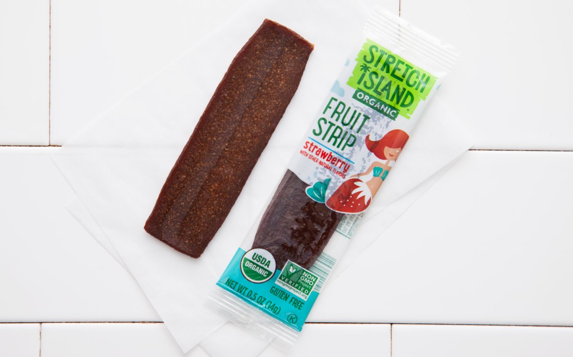 Organic Strawberry Fruit Leather 0.5 oz Stretch Island Fruit Co