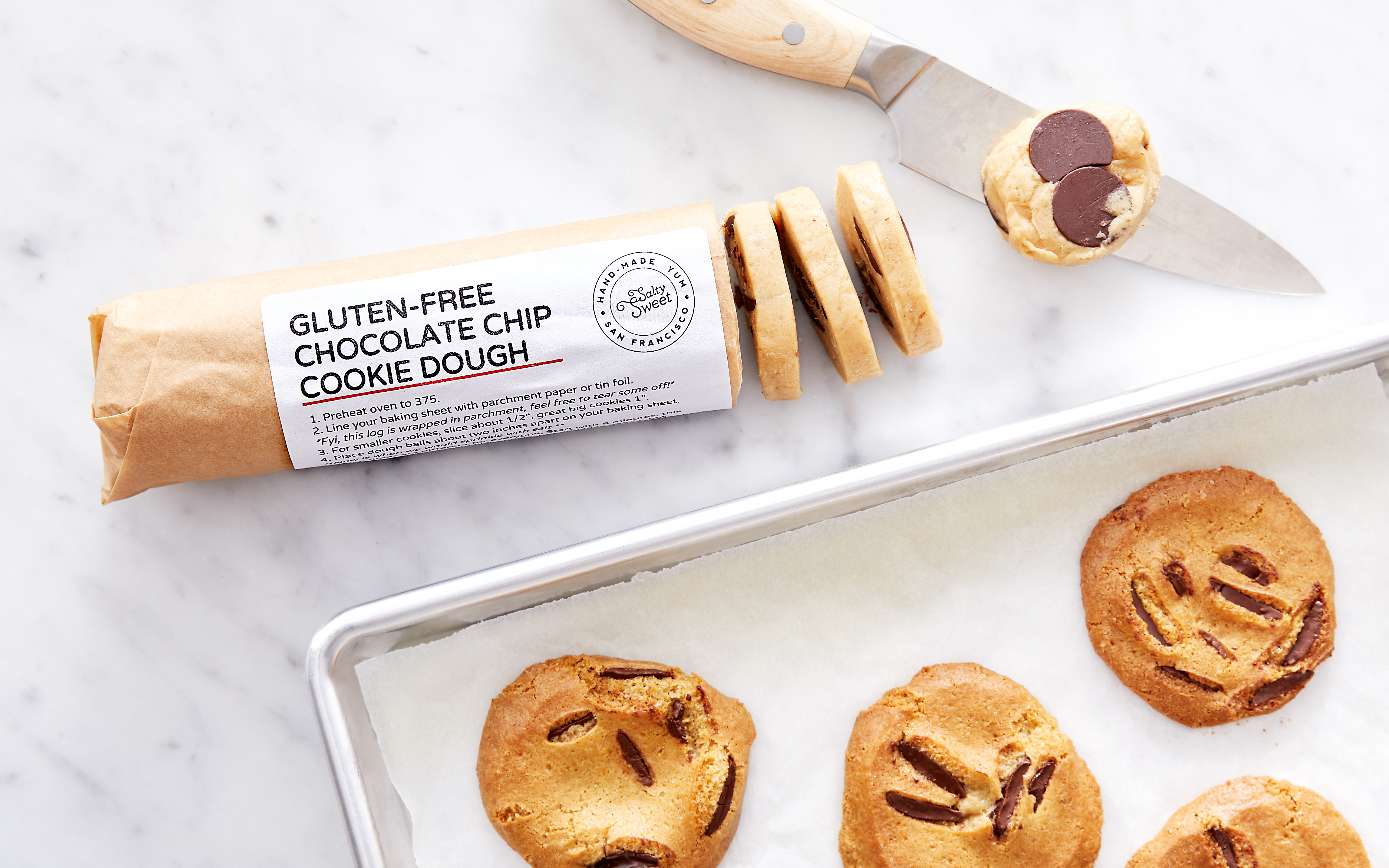 WheatFree Chocolate Chip Cookie Dough Log 16 oz Salty Sweet Good