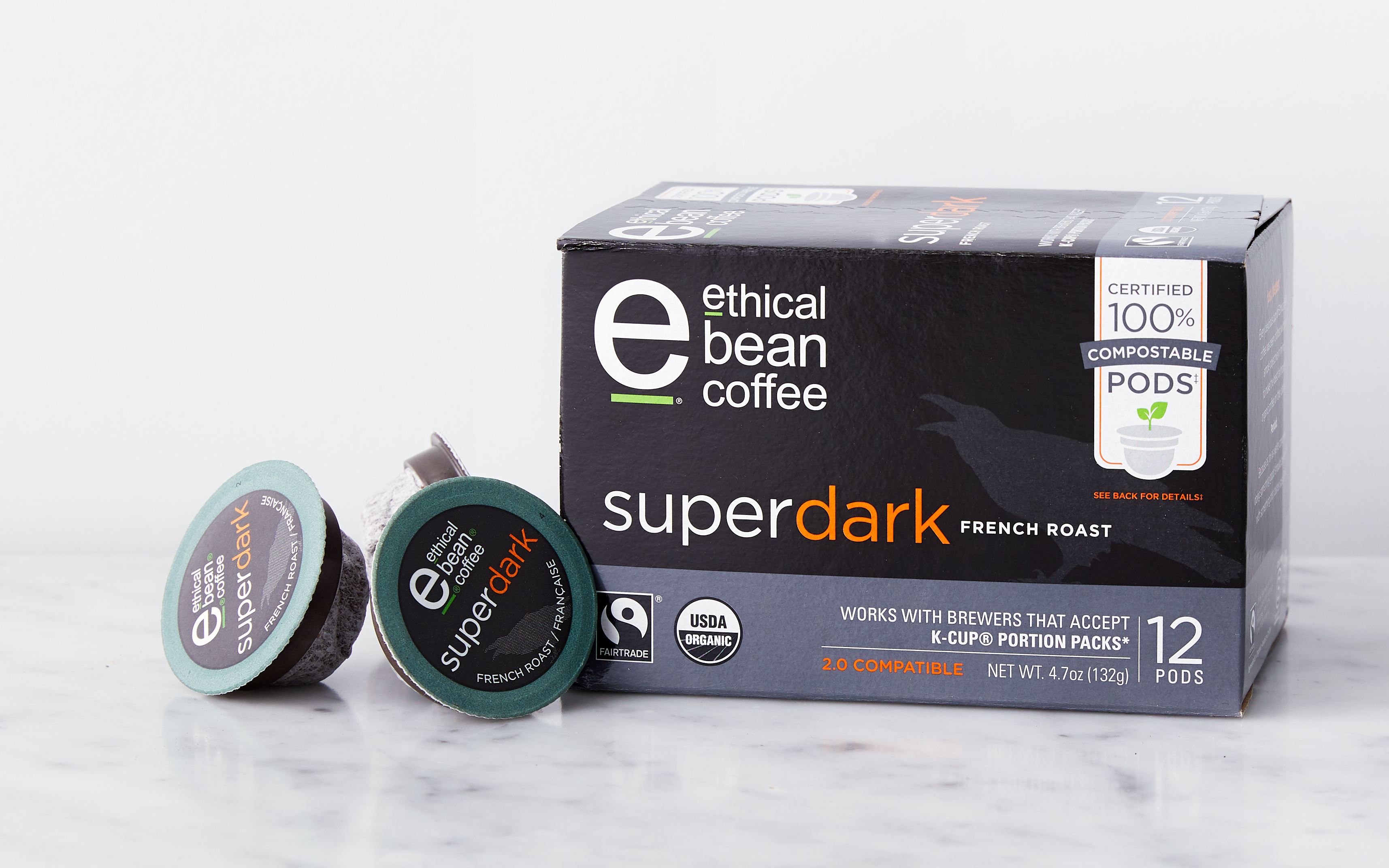 Superdark French Roast Compostable Coffee Pods Ethical Bean Coffee