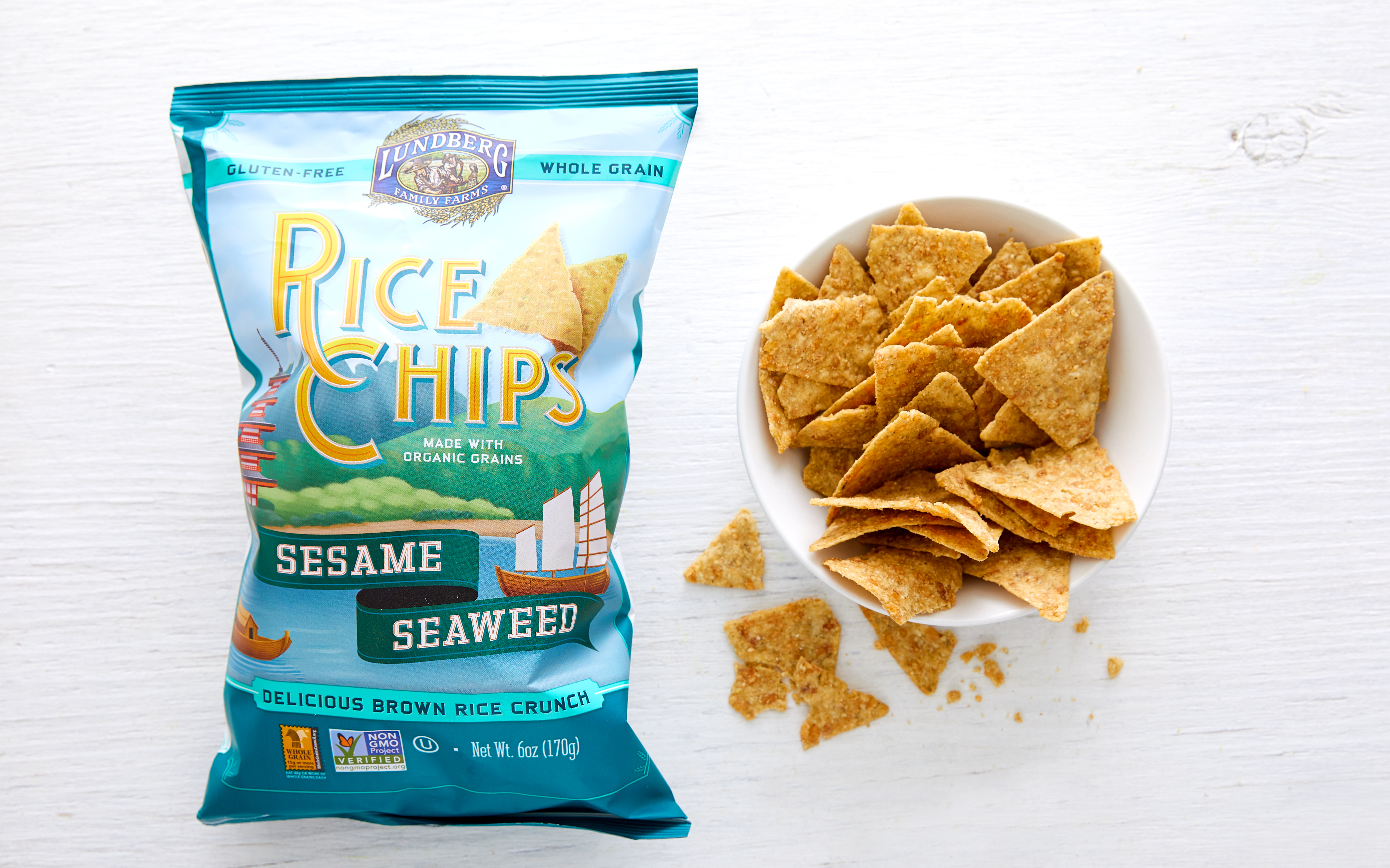Organic Sesame & Seaweed Rice Chips 5.5 oz Lundberg Family Farm