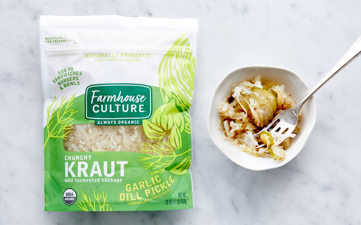 Organic Garlic Dill Pickle Kraut 16 oz Farmhouse Culture Good Eggs