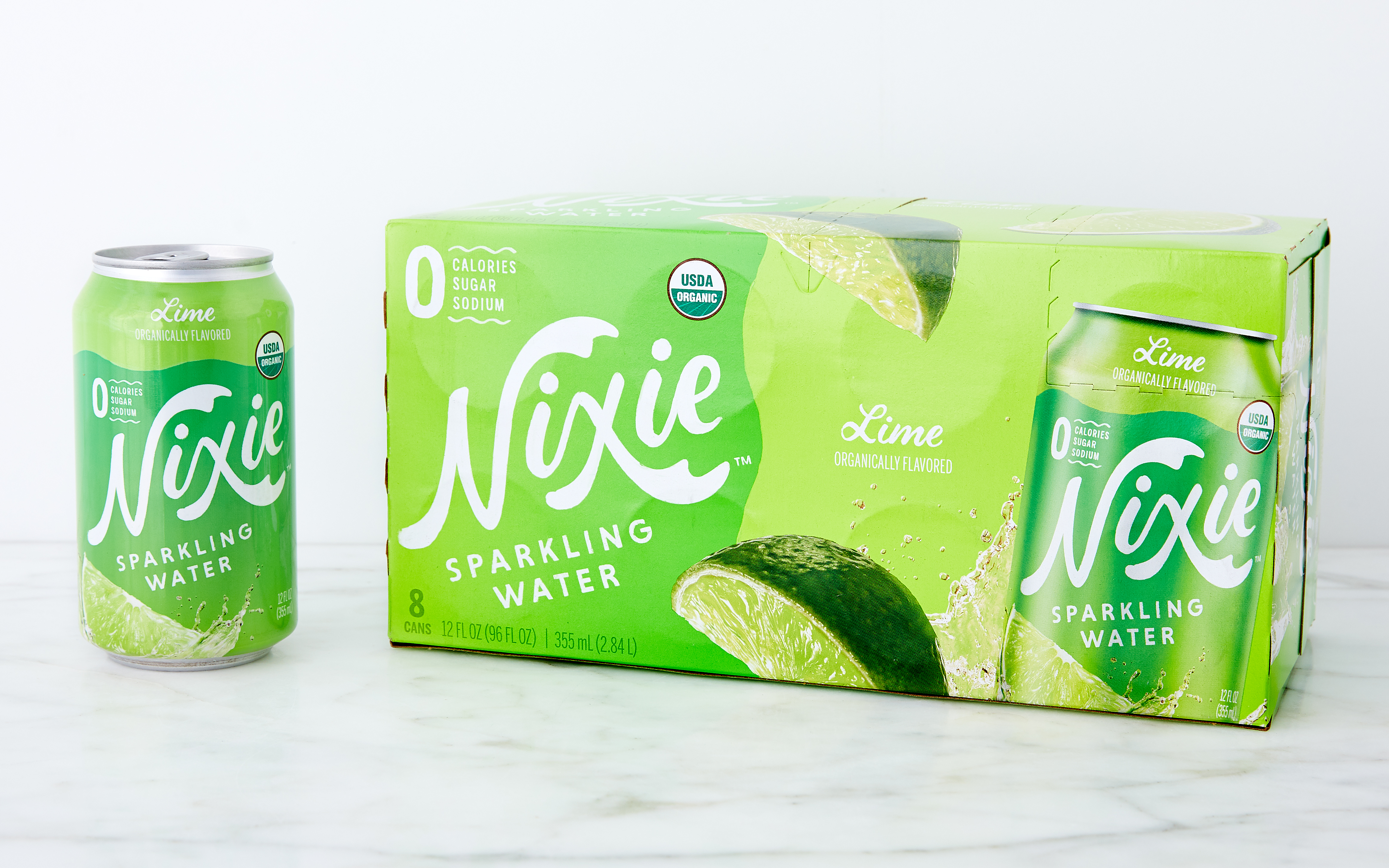 Lime Organic Sparkling Water 8 count Nixie Beverage Company Good Eggs