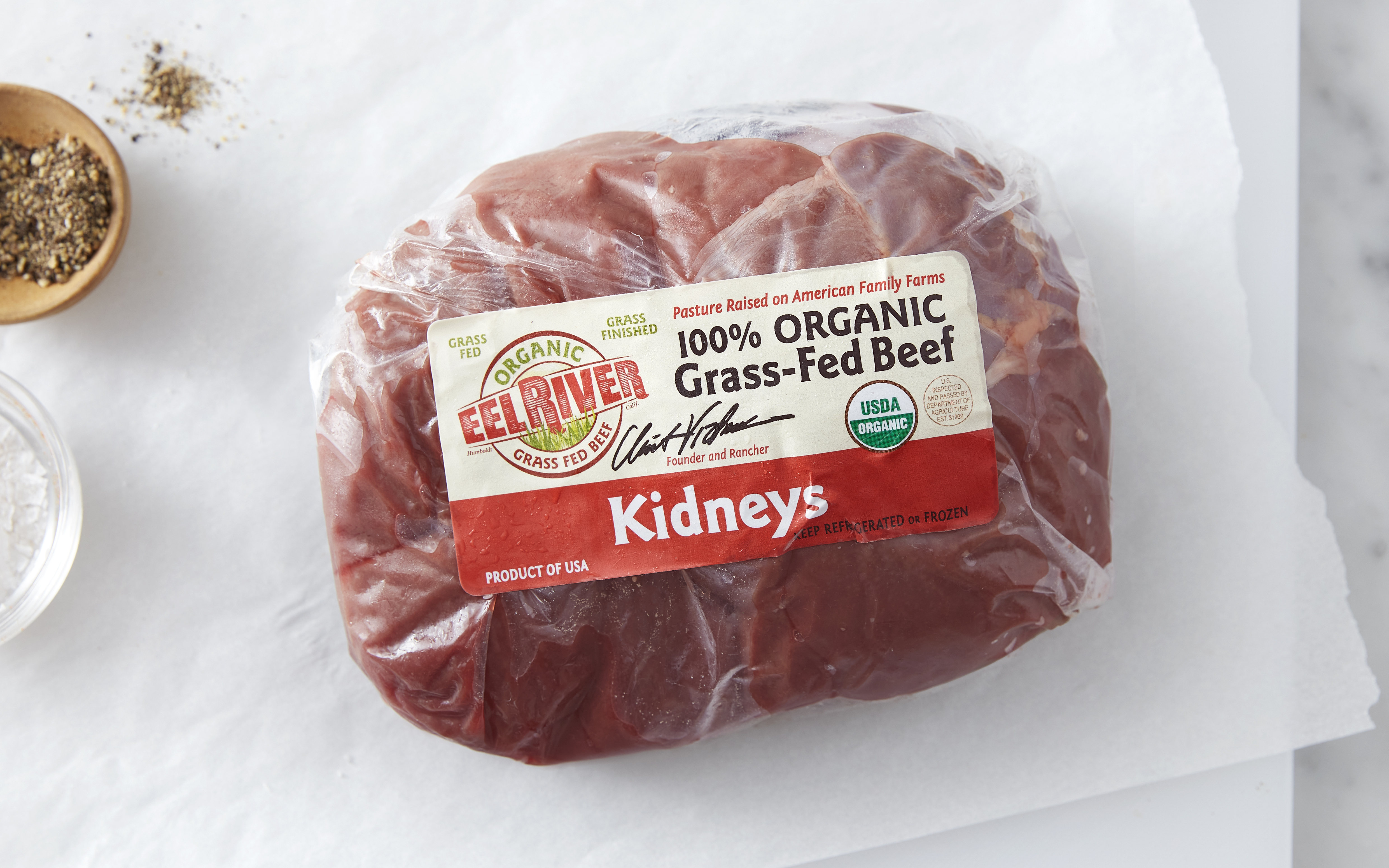 Organic GrassFed Beef Kidney (Frozen) 1.25 lb Eel River Organic GrassFed Beef Good Eggs