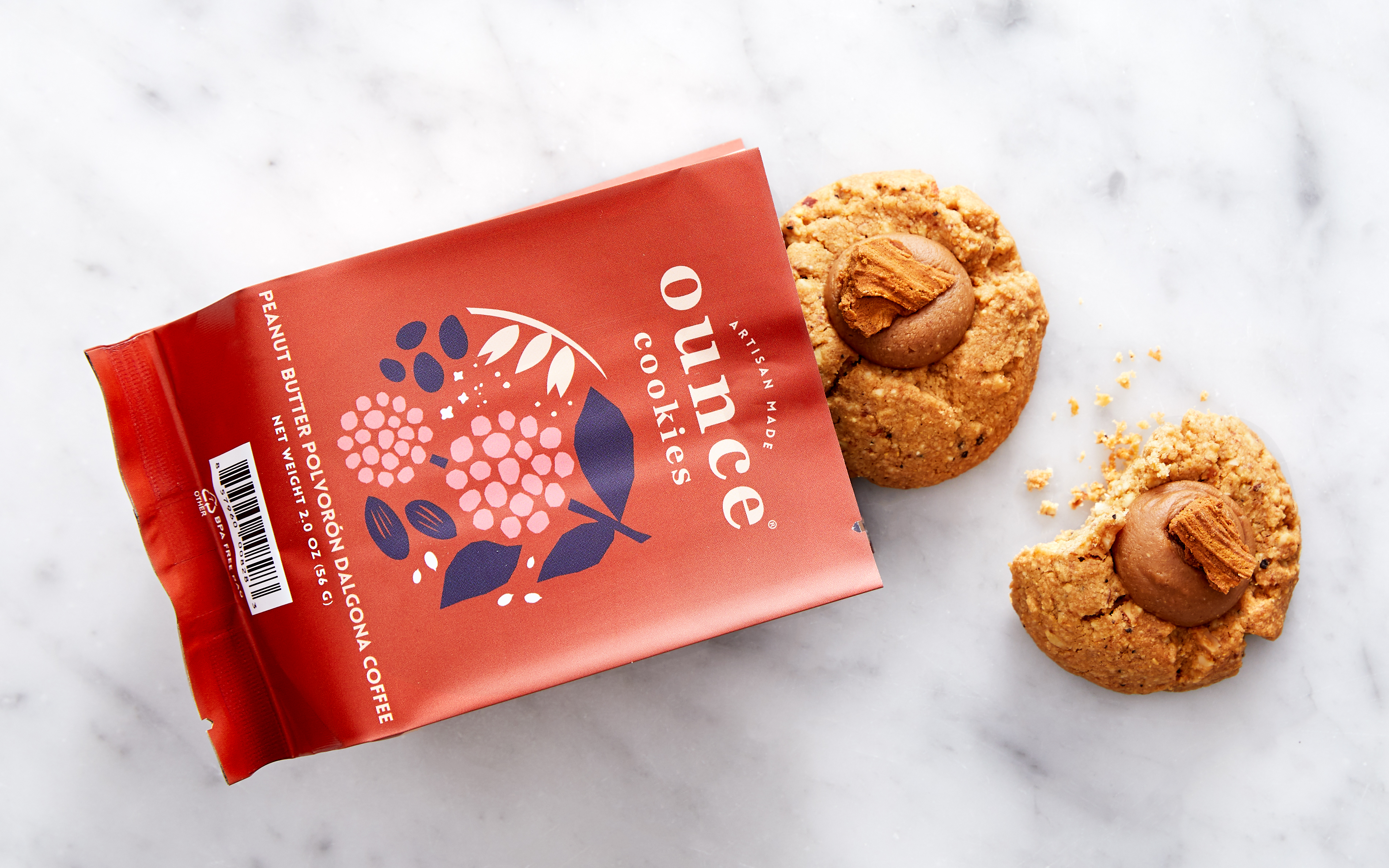 Peanut Butter Polvoron Dalgona Coffee Cookies 2 count Ounce Cookies