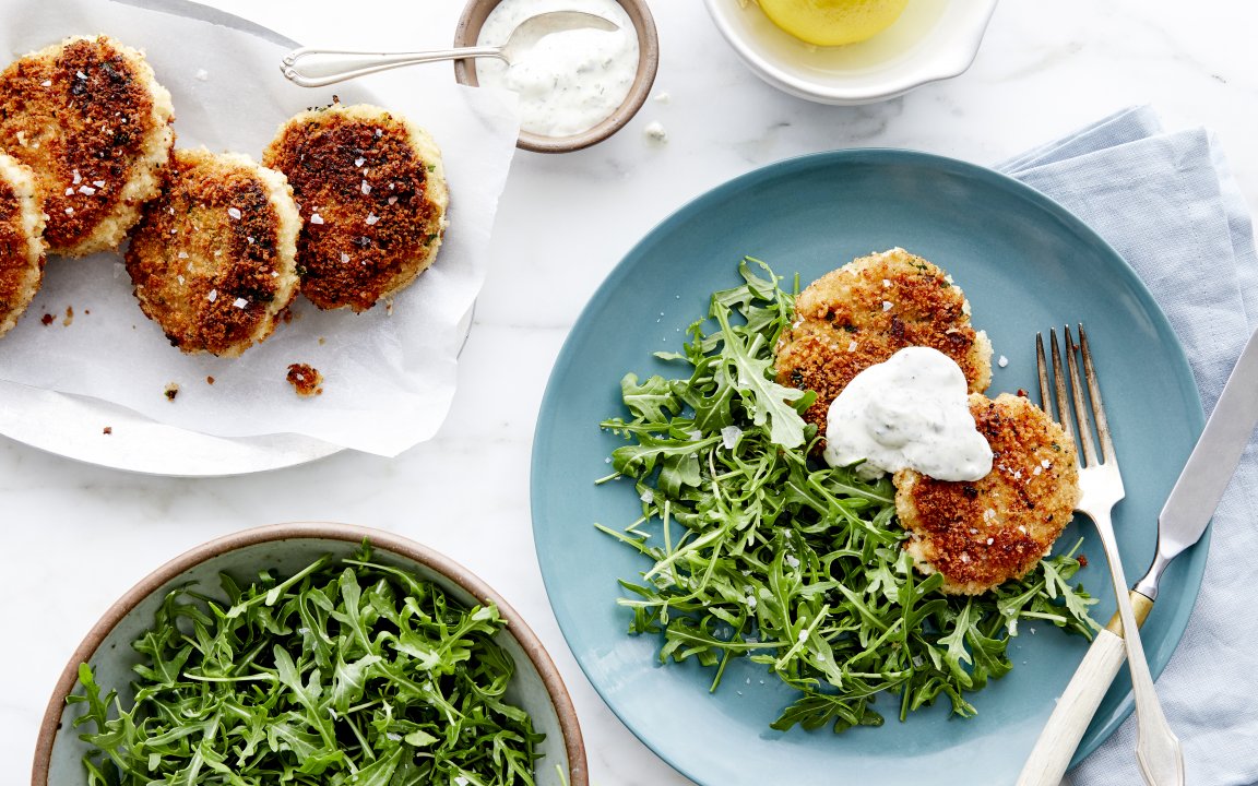 Cod Fishcakes with Bacon and Pea Salad - Nicky's Kitchen Sanctuary