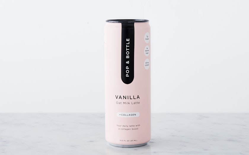 Pop & Bottle Vanilla Oat Milk Latte + Collagen, Organic, Shelf