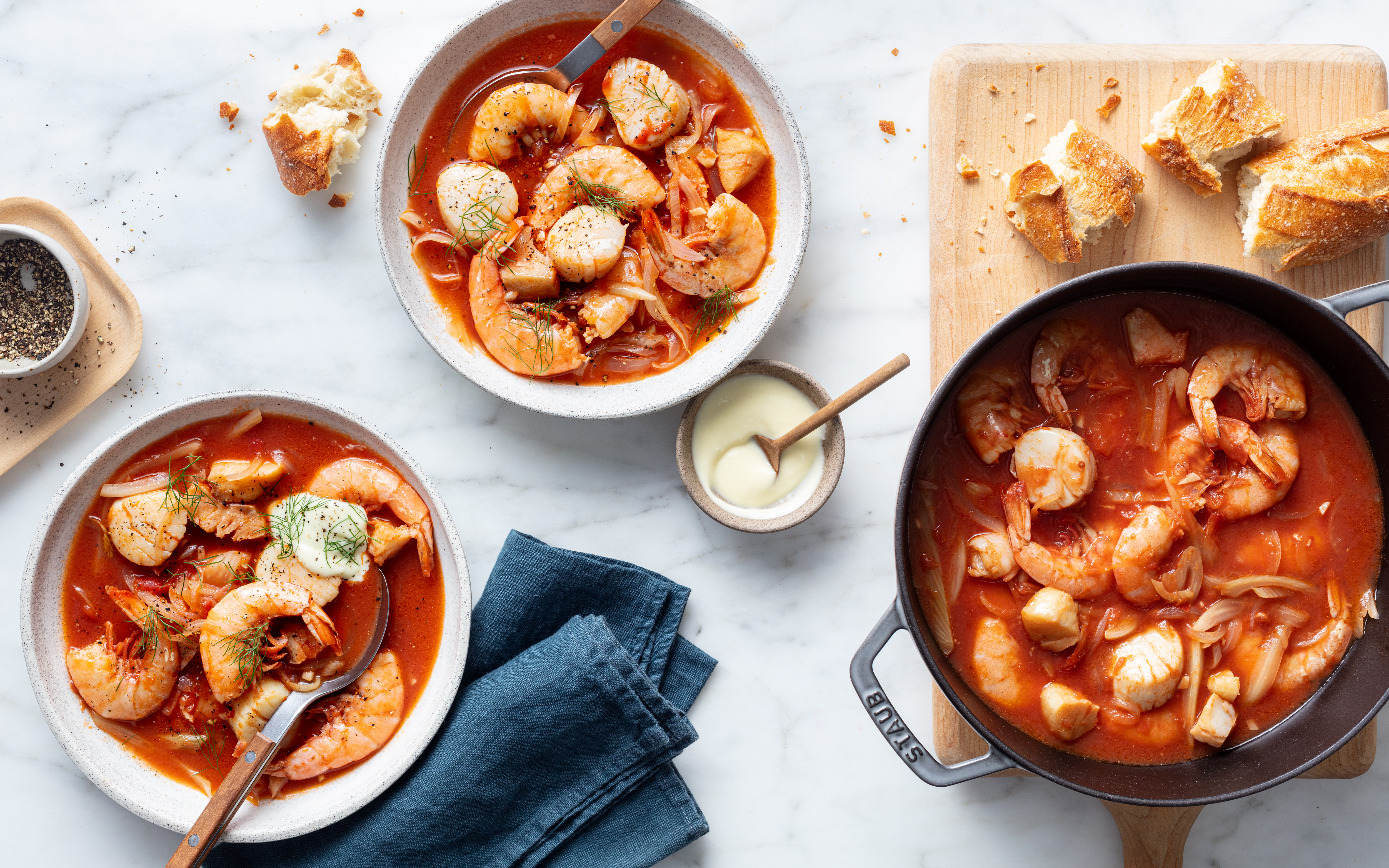 Scallop Cioppino with Garlic Aioli 6 servings Good Eggs Meal Kits