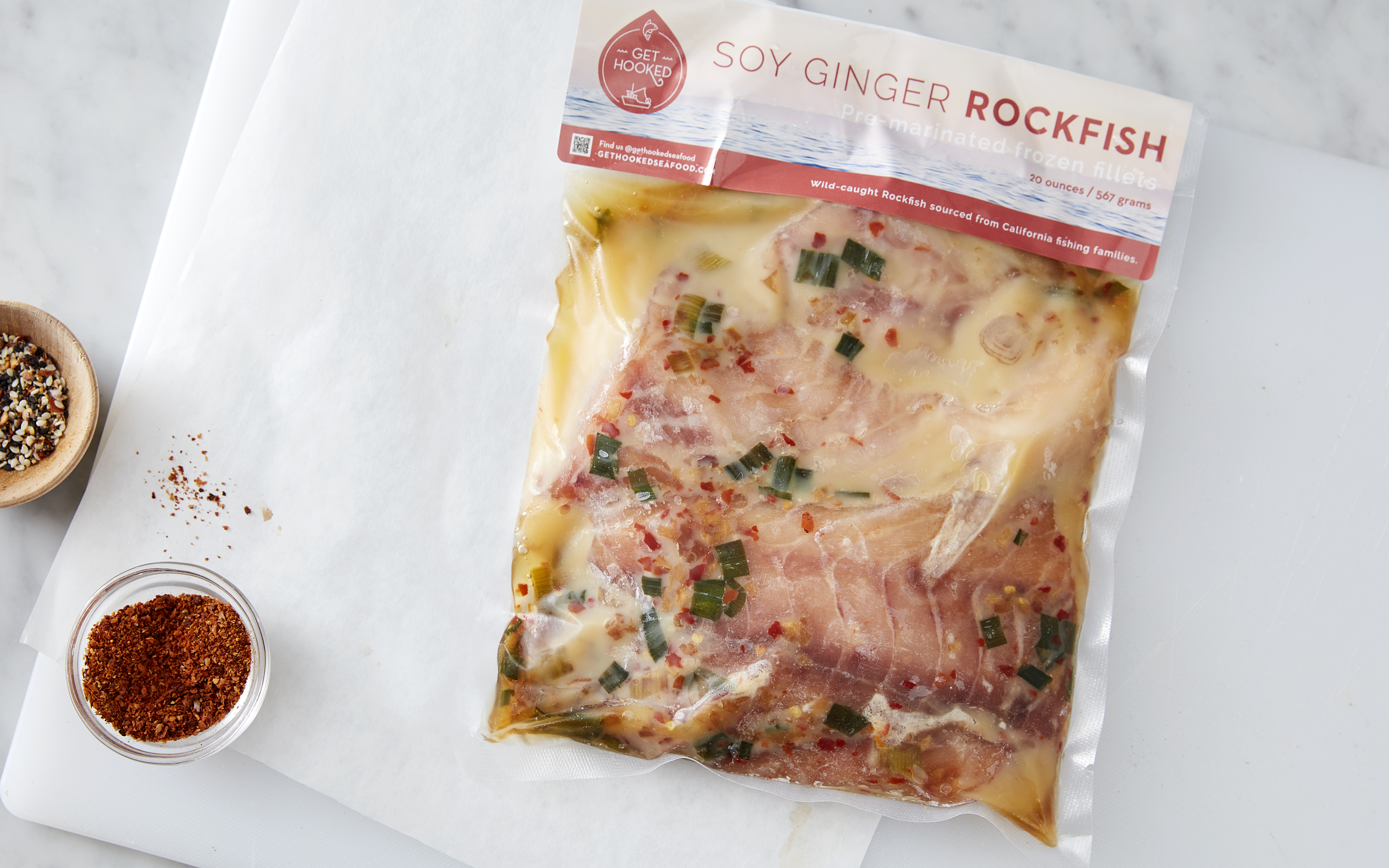 Soy Ginger Marinated Rockfish 20 oz Get Hooked Seafood Good Eggs