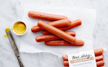 Pasture Raised Skinless Uncured Beef Hot Dogs