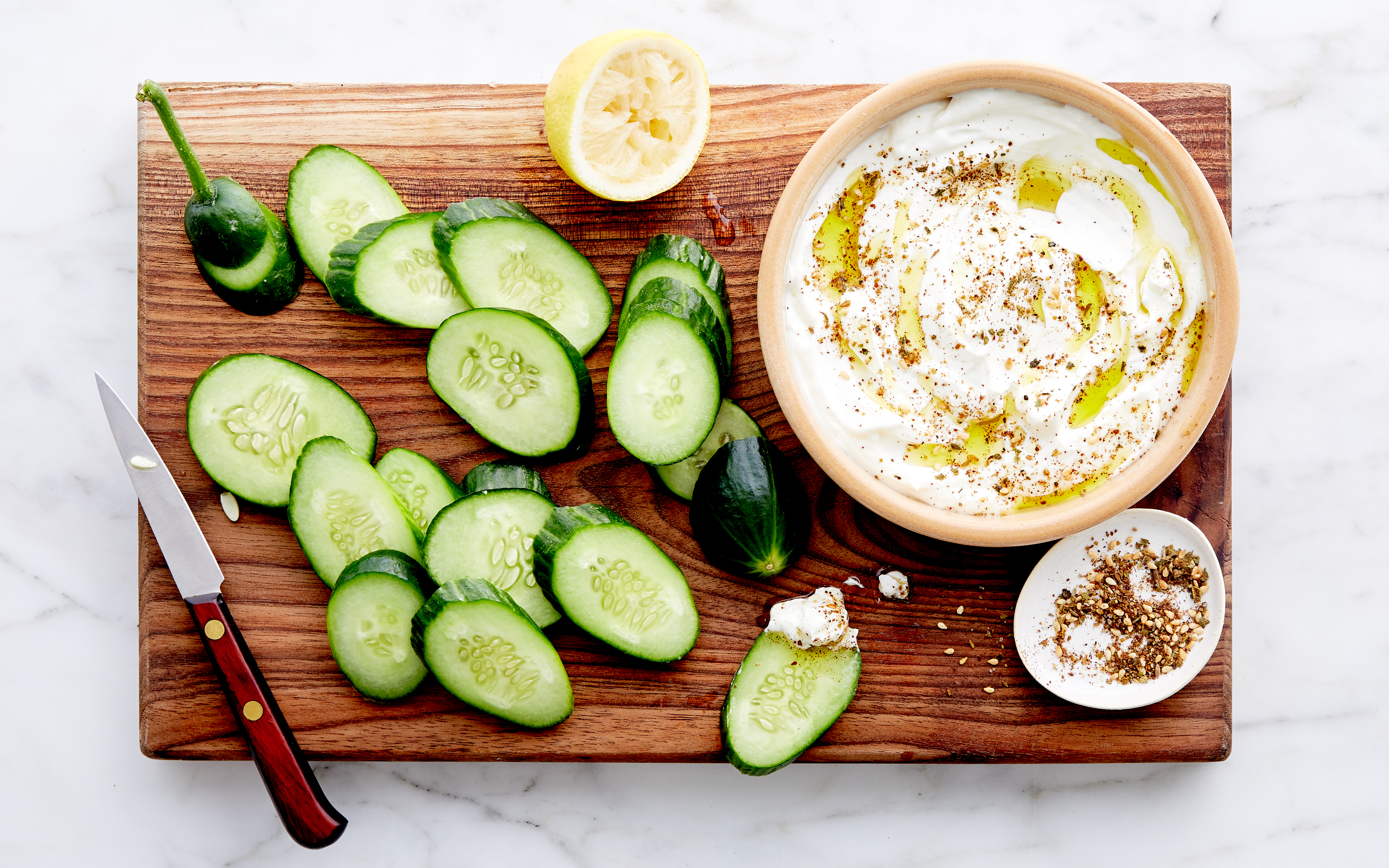 Yogurt Dip with Za'atar & Cucumbers 4 servings Good Eggs Meal Kits