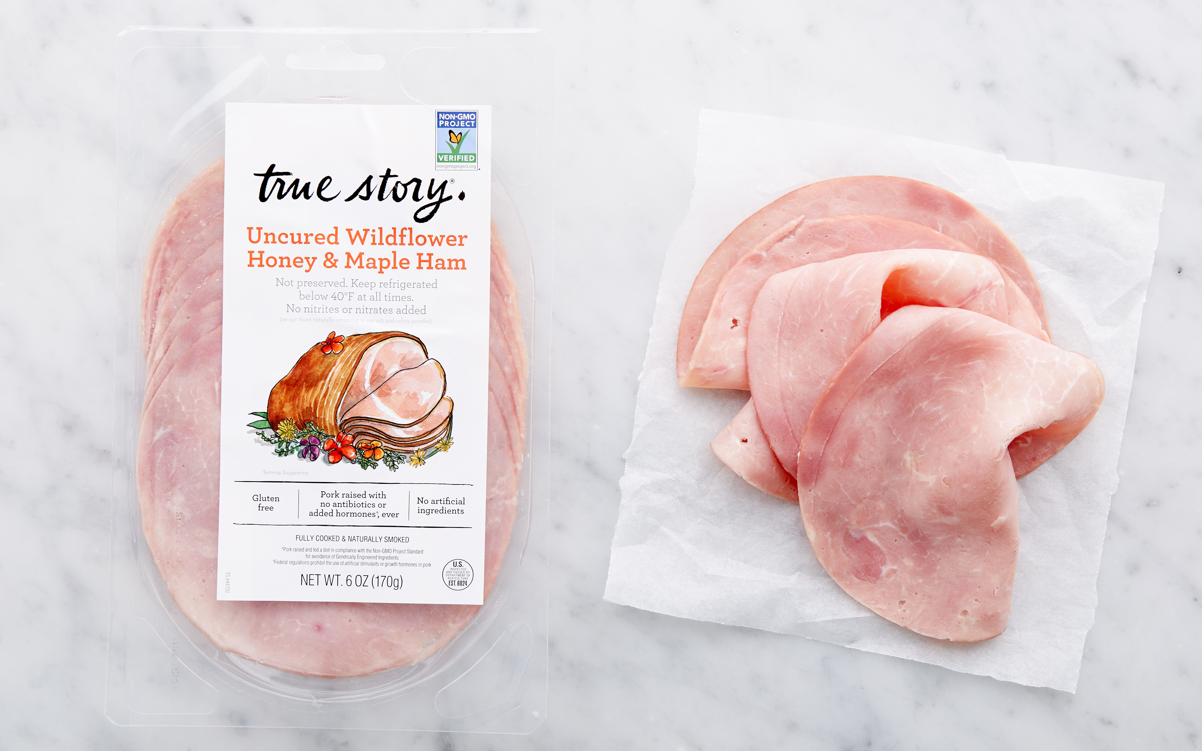 Uncured Wildflower Honey & Maple Ham 6 oz True Story Foods Good Eggs