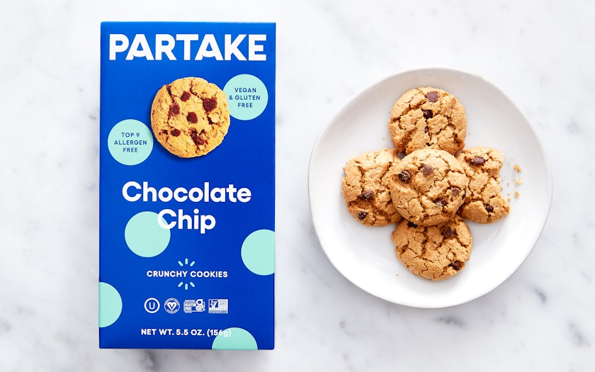 Partake Foods Vegan & Gluten-Free Soft Baked Chocolate Chip Cookies,  Shelf-Stable, 5.5 oz 