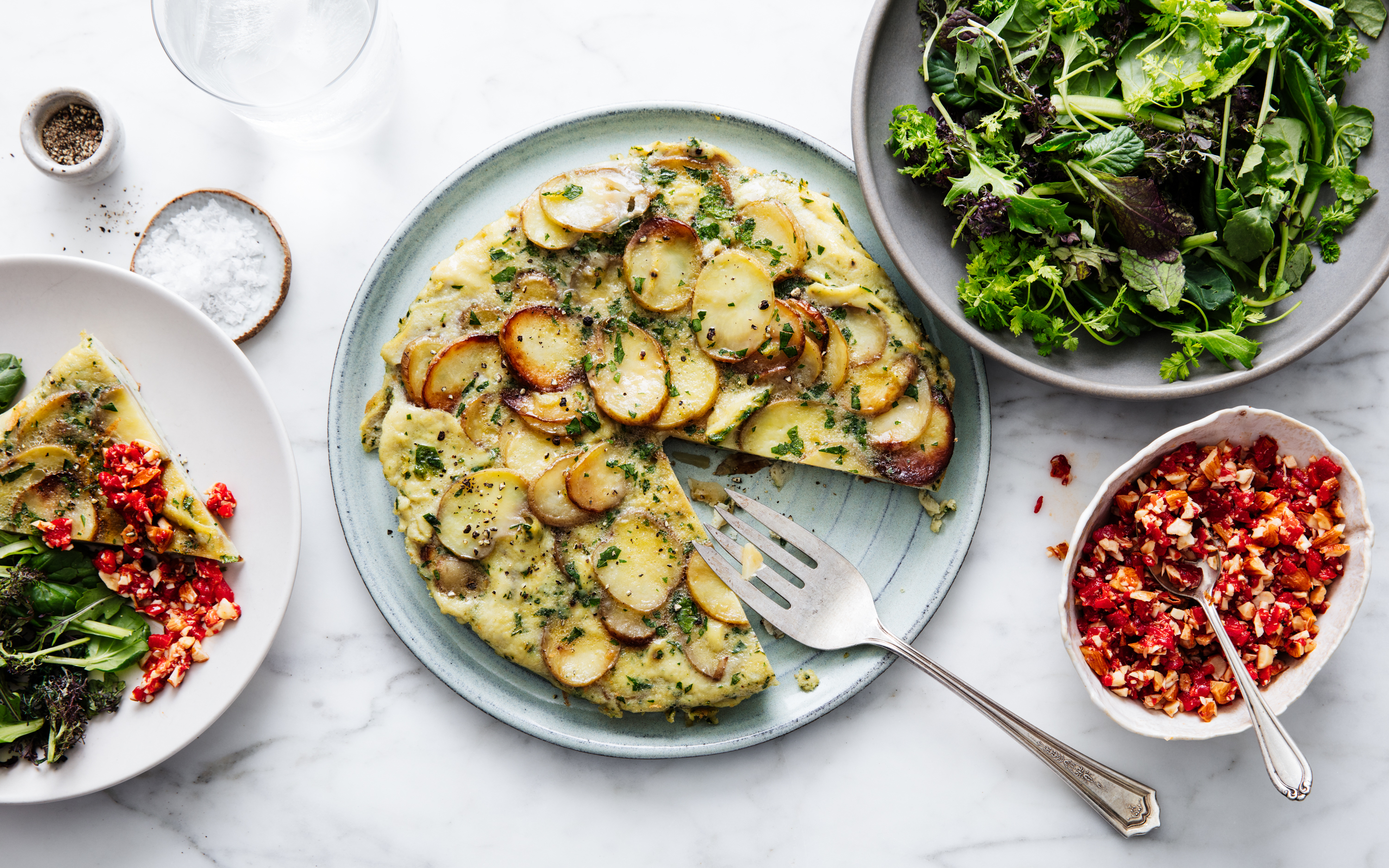 Tortilla Espanola with Romesco Sauce 6 servings Good Eggs Meal Kits