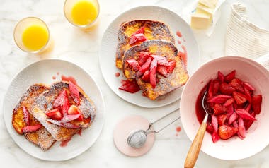 French Toast with Strawberry-Rhubarb Compote