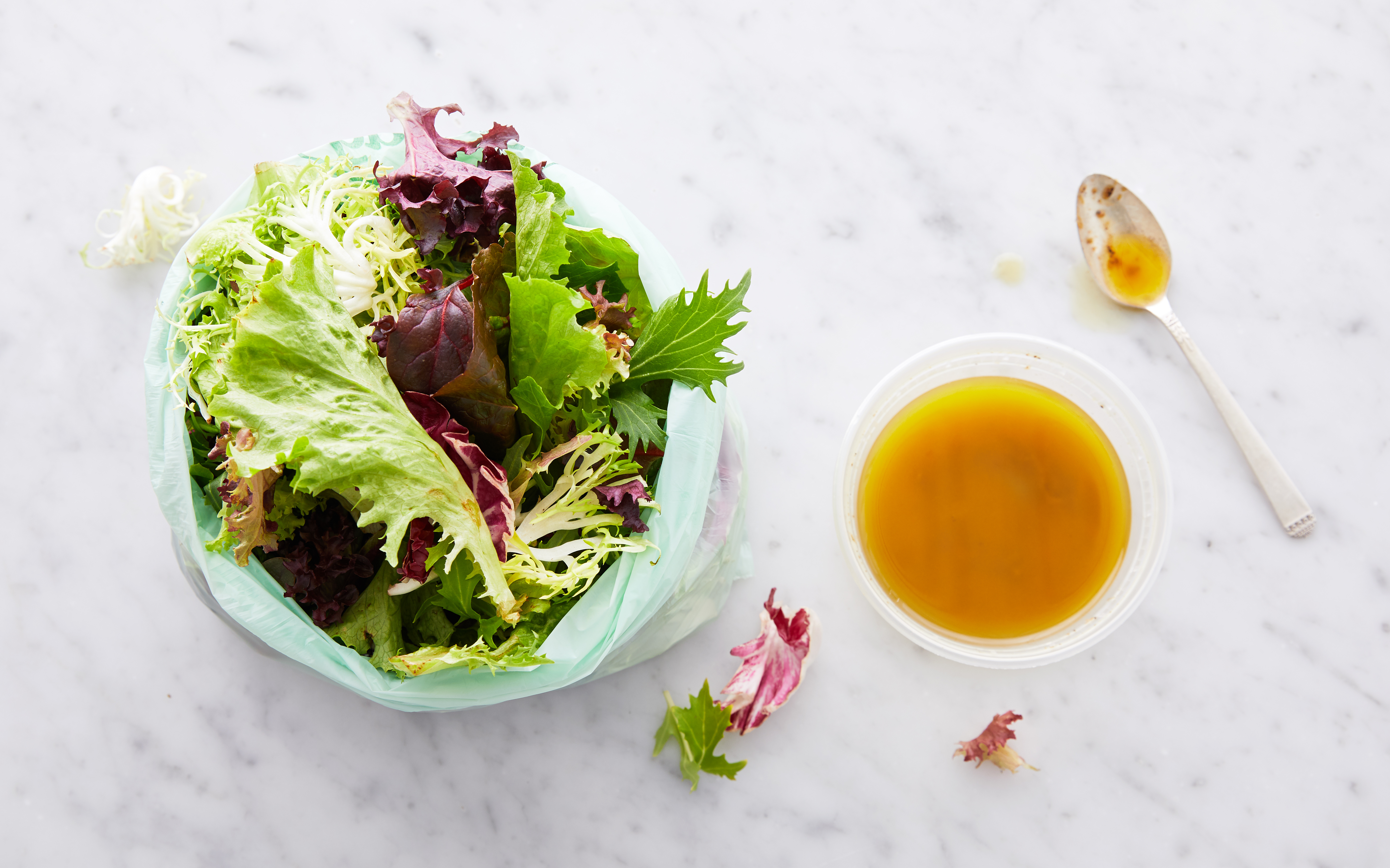 PreWashed Salad Greens with Roasted Scallion Vinaigrette 3 servings
