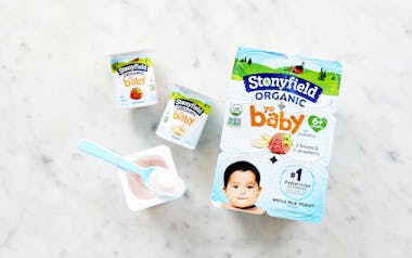 Organic YoBaby Banana & Strawberry Whole Milk Baby Yogurt Cups with Probiotics
