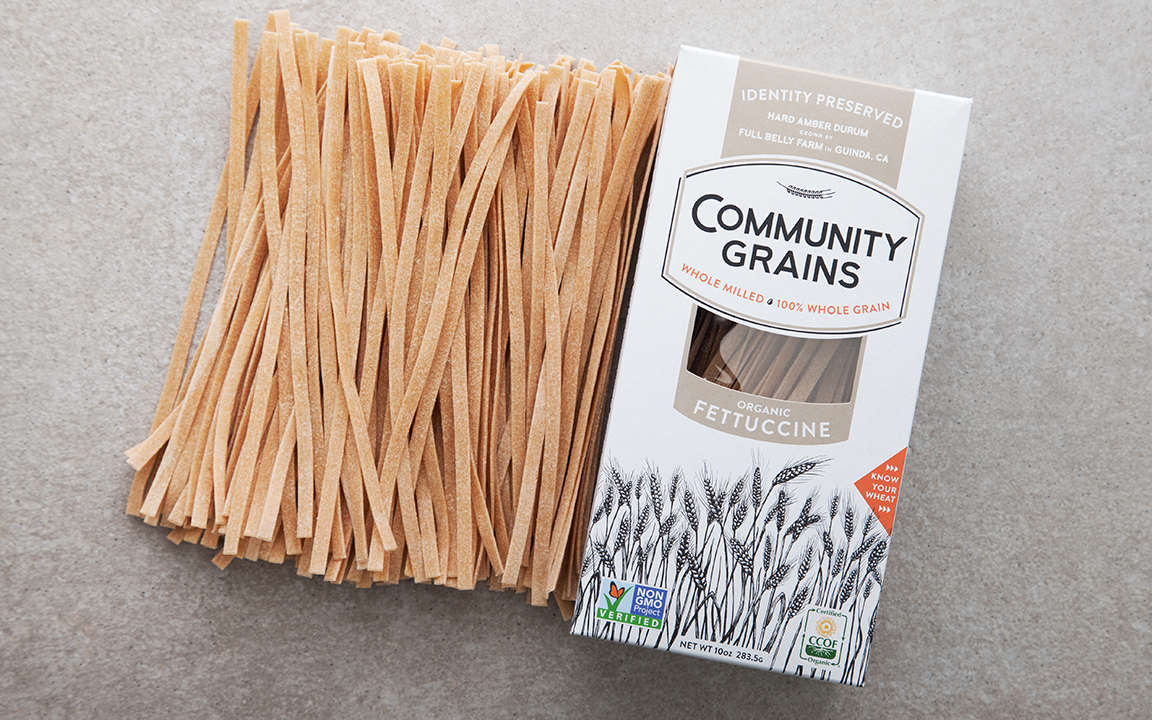 Organic Whole Grain Fettuccine Pasta Community Grains SF Bay Good