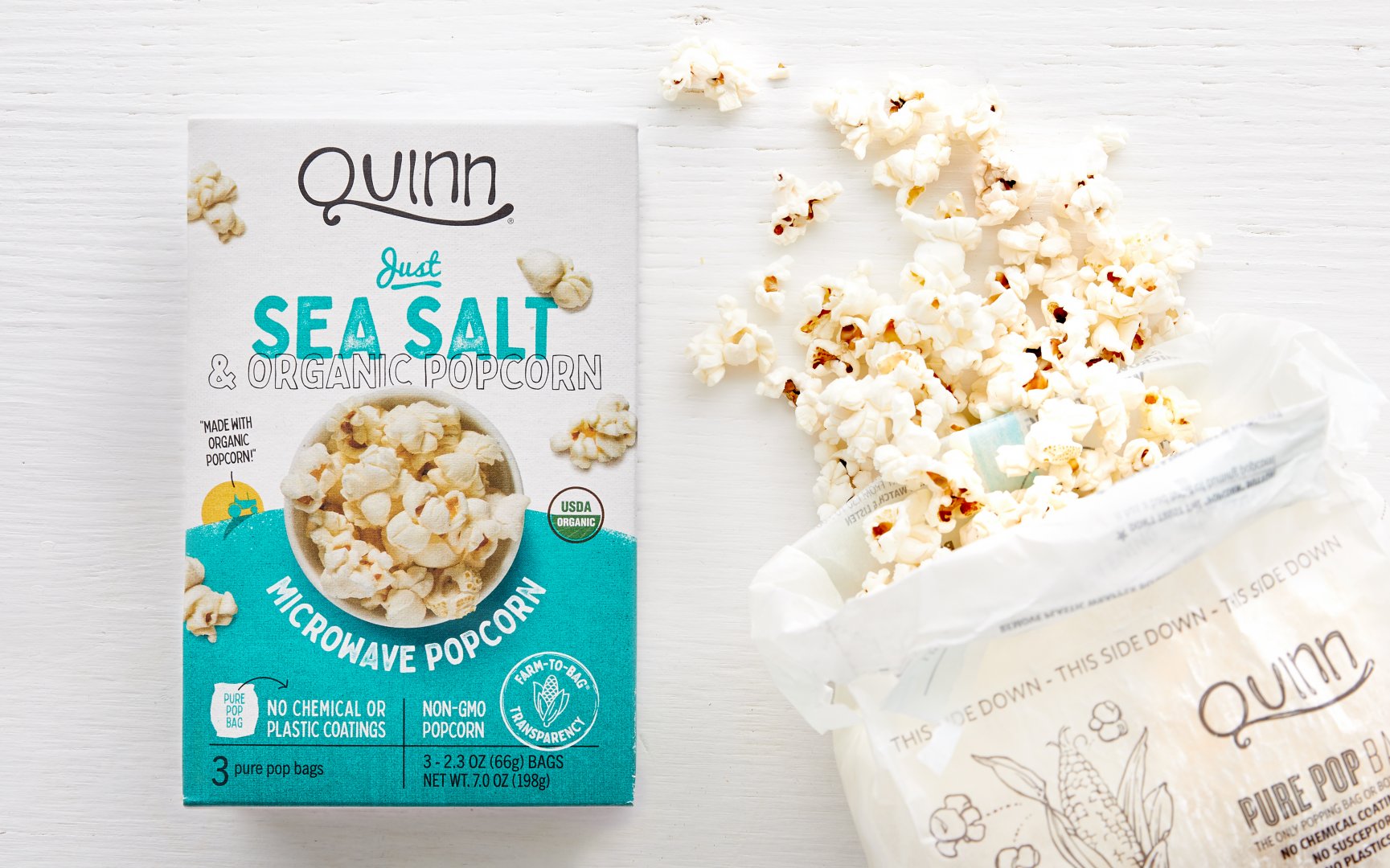Just Sea Salt Microwave Popcorn 3 count Quinn Snacks Good Eggs