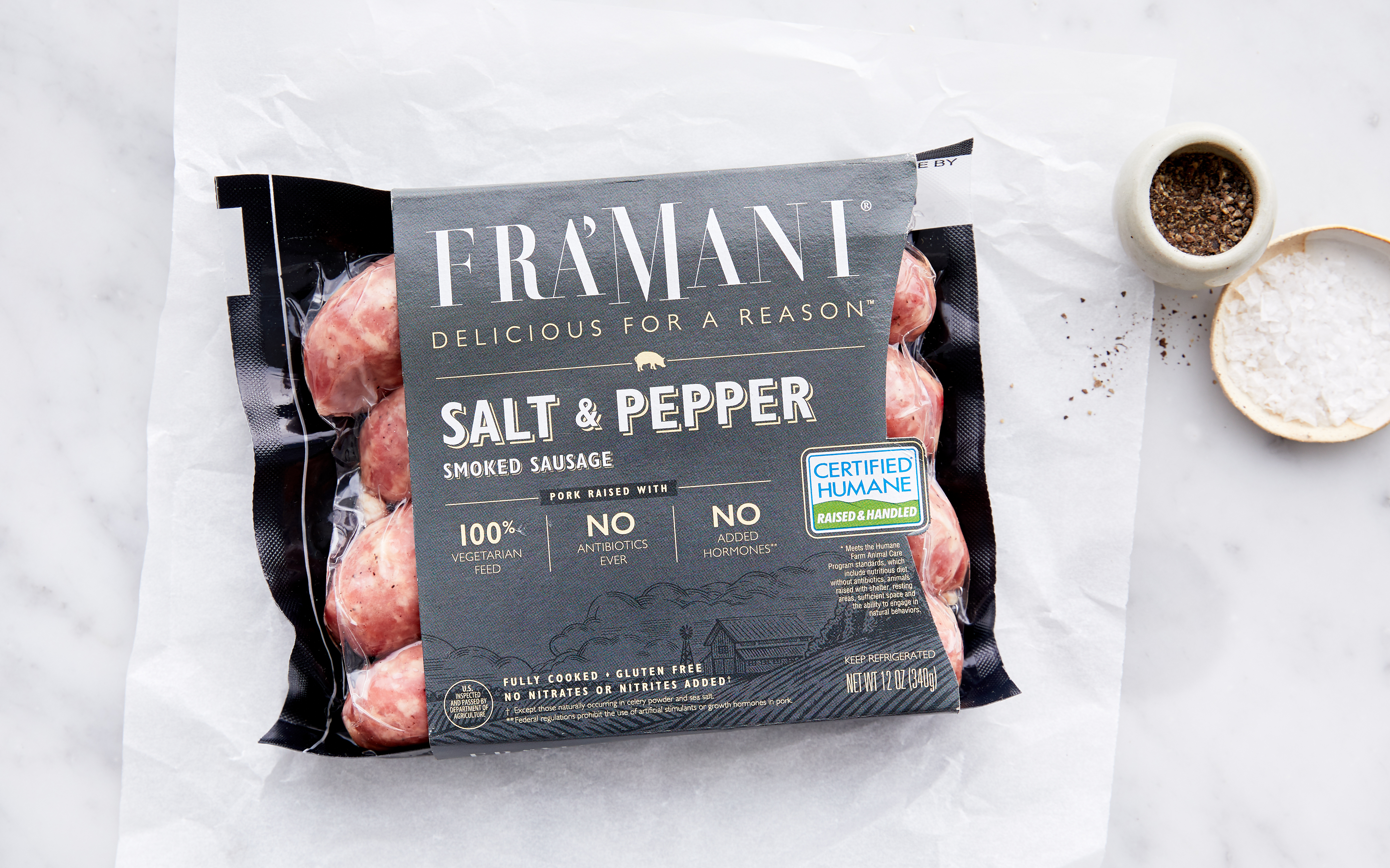 Salt & Pepper Pork Sausage Fra' Mani Handcrafted Foods Good Eggs