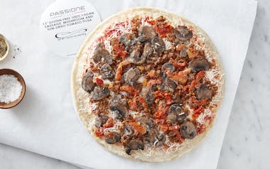 10” Gluten-Free Vegan Sausage, Mushroom & Sun-Dried Tomato Pizza