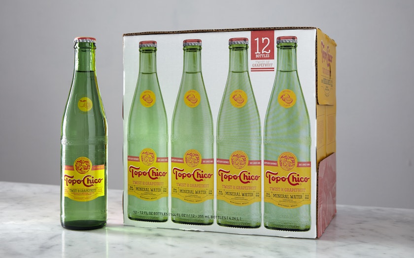 Topo Chico Sparkling Mineral Water Glass Bottles, 12 fl oz, 12 Pack 144 fl.  oz