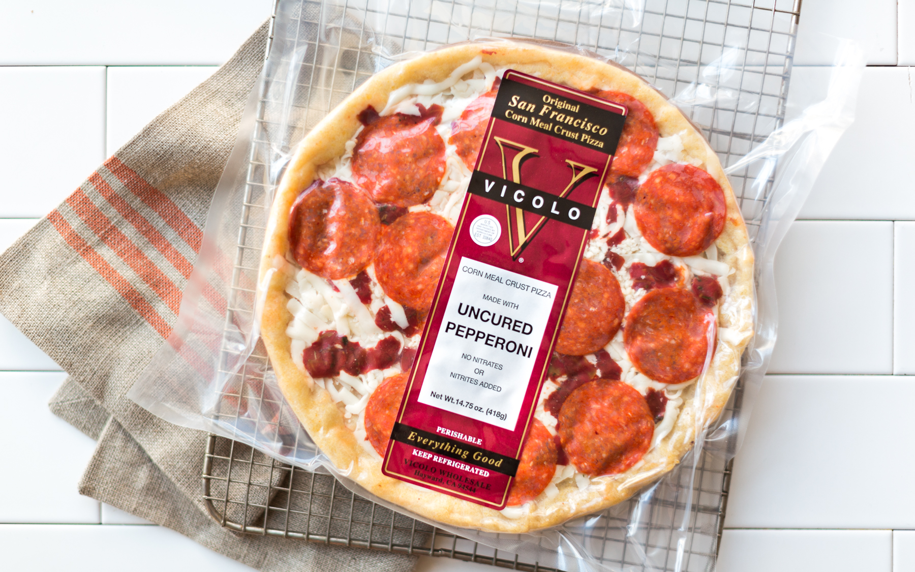 Pepperoni Cornmeal Crust Pizza 1 count Vicolo Pizza Good Eggs