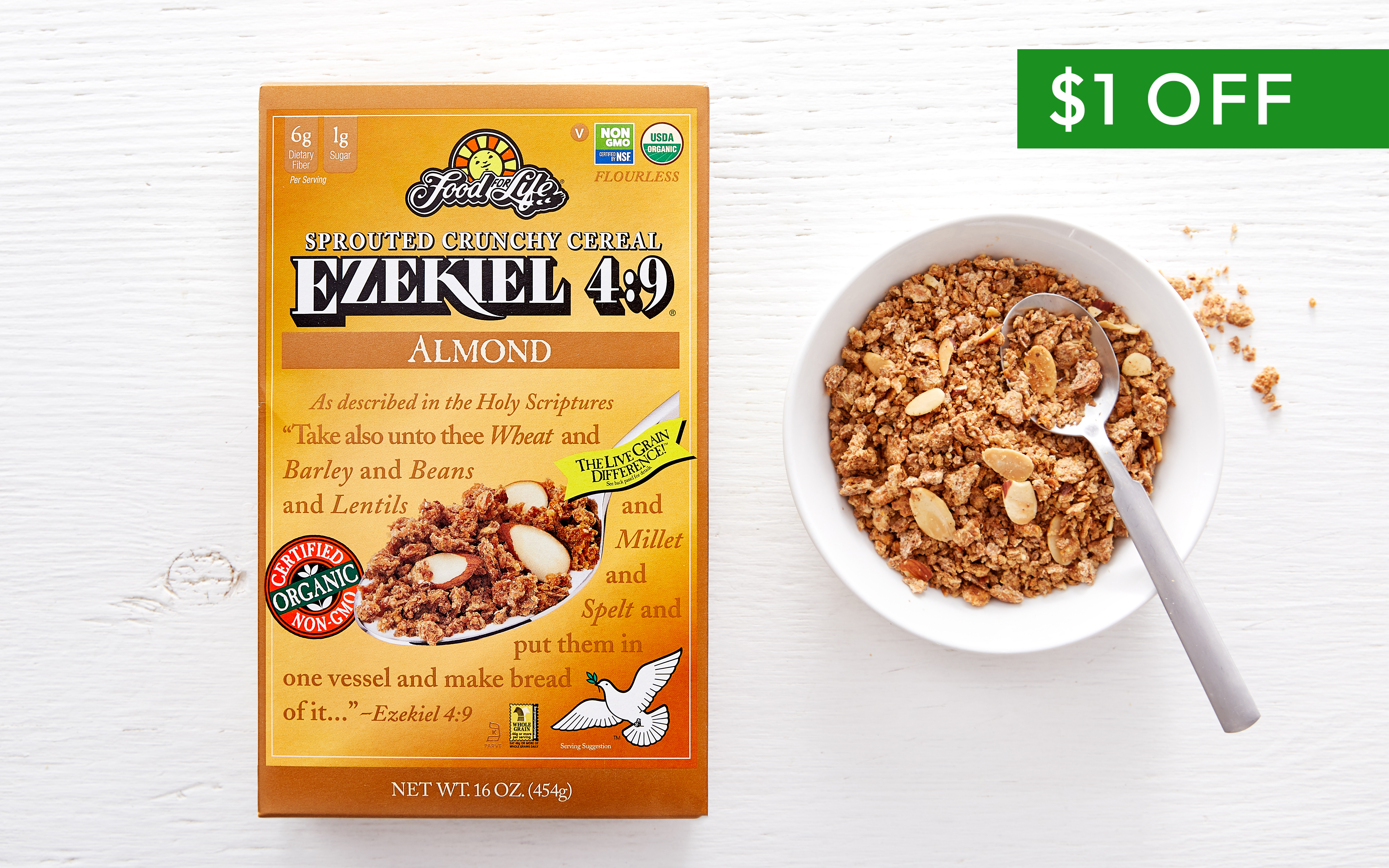 Ezekiel 49 Almond Sprouted Whole Grain Cereal 16 oz Ezekiel 49 by Food For Life Good Eggs