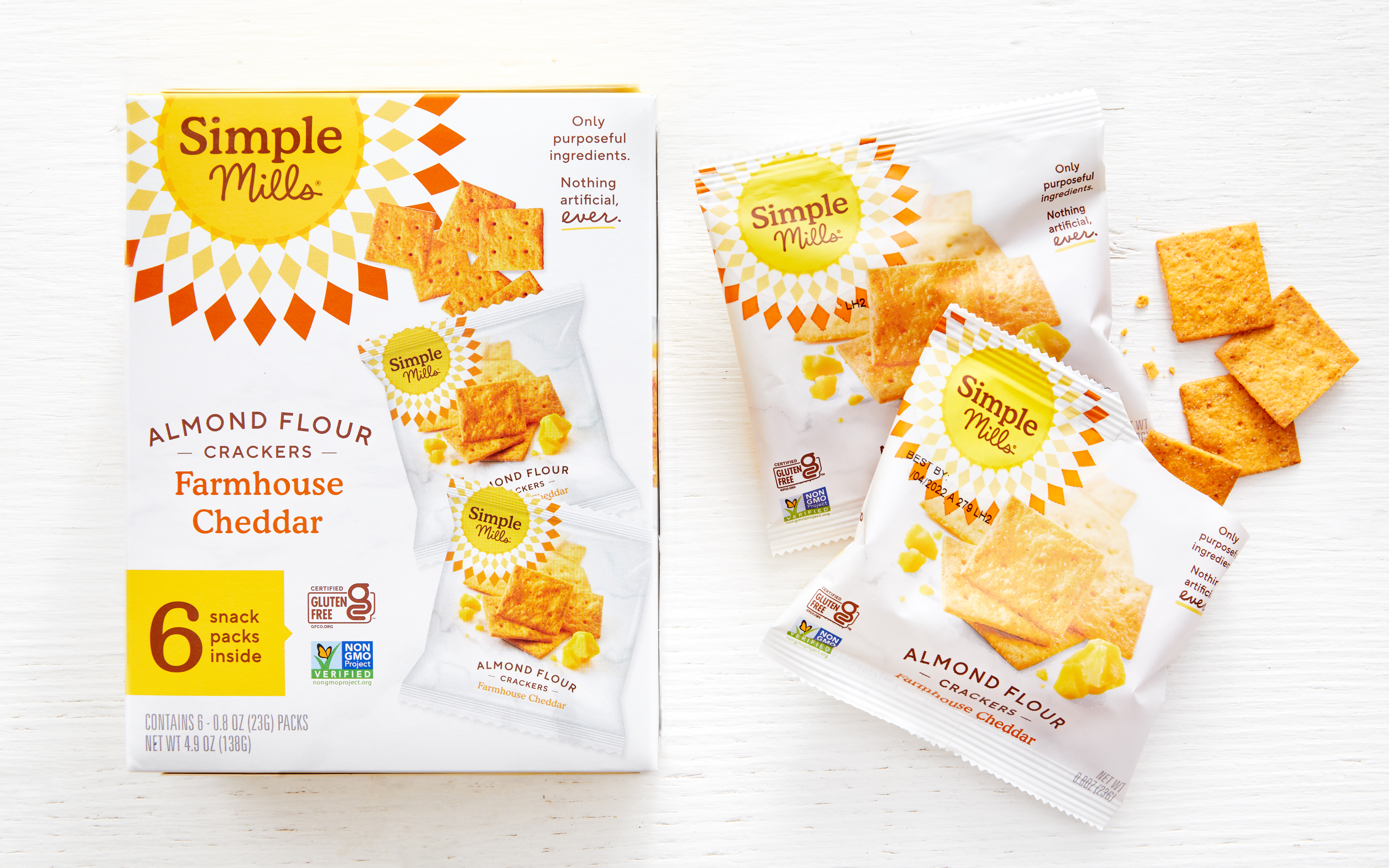 Farmhouse Cheddar Almond Flour Crackers 4.9 oz Simple Mills Good Eggs