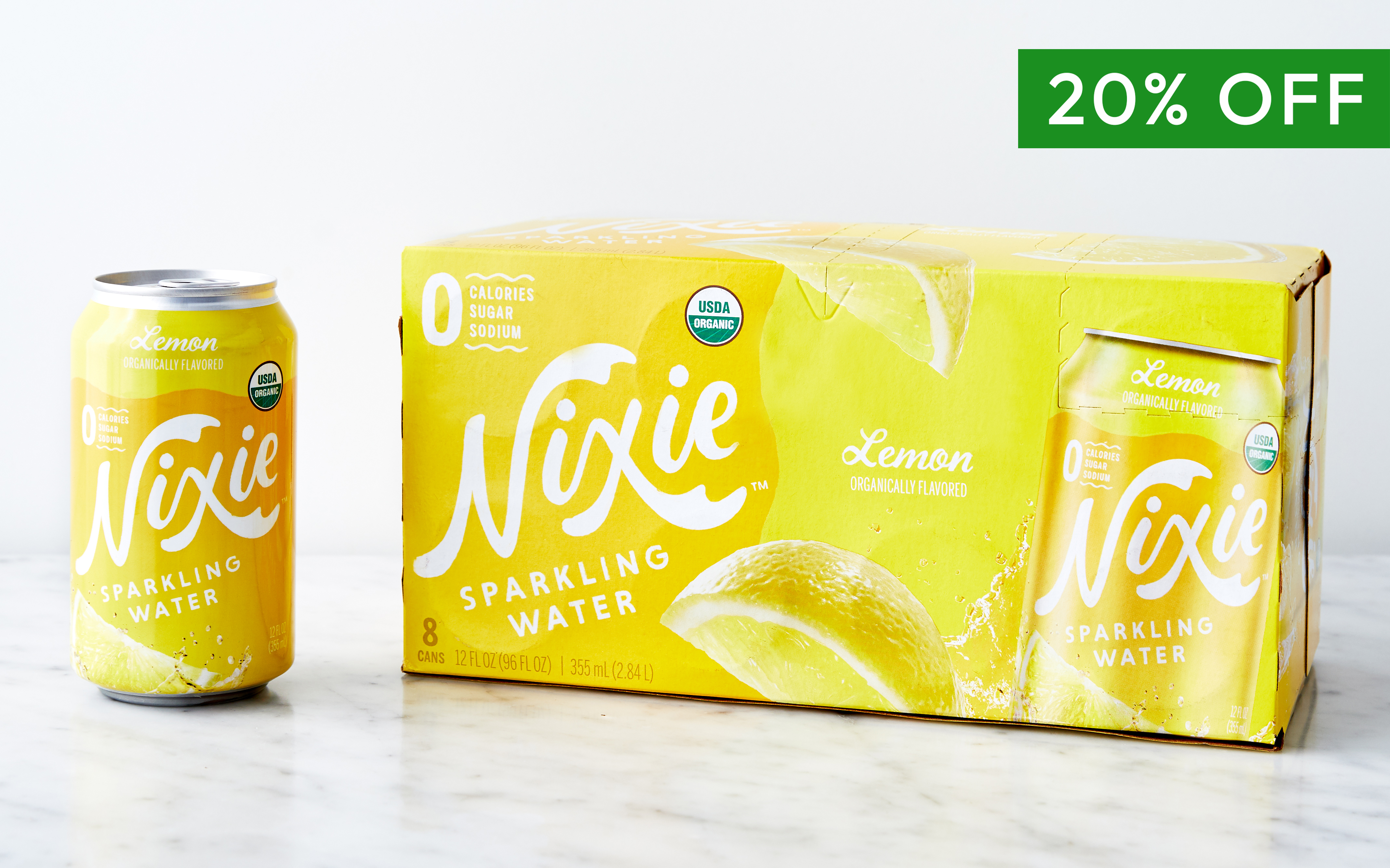 Lemon Organic Sparkling Water 8 count Nixie Sparkling Water Good Eggs