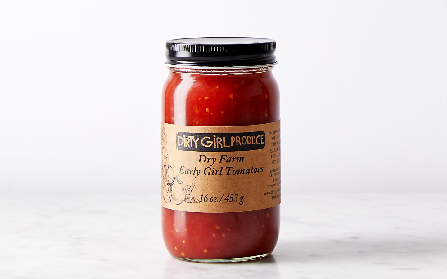 Crushed Early Girl Dry Farmed Tomatoes 16 oz Dirty Girl Produce