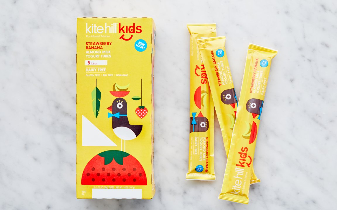 Strawberry Banana Almond Milk Yogurt Tubes 8 count Kite Hill Good