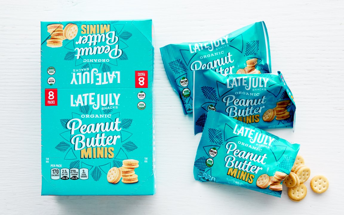 Organic Peanut Butter Sandwich Crackers 8 count Late July Organic