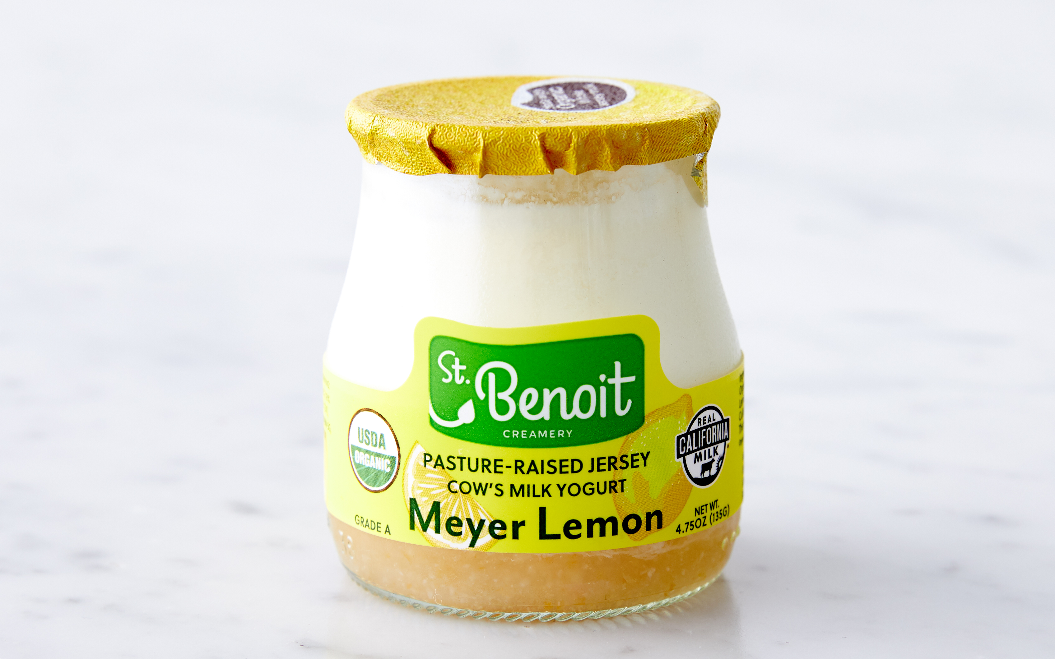 Organic A2 PastureRaised Meyer Lemon Yogurt 4.75 oz St. Benoit