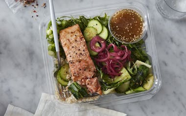 Soy Ginger Salmon Bowl with Brown Rice & Bok Choy