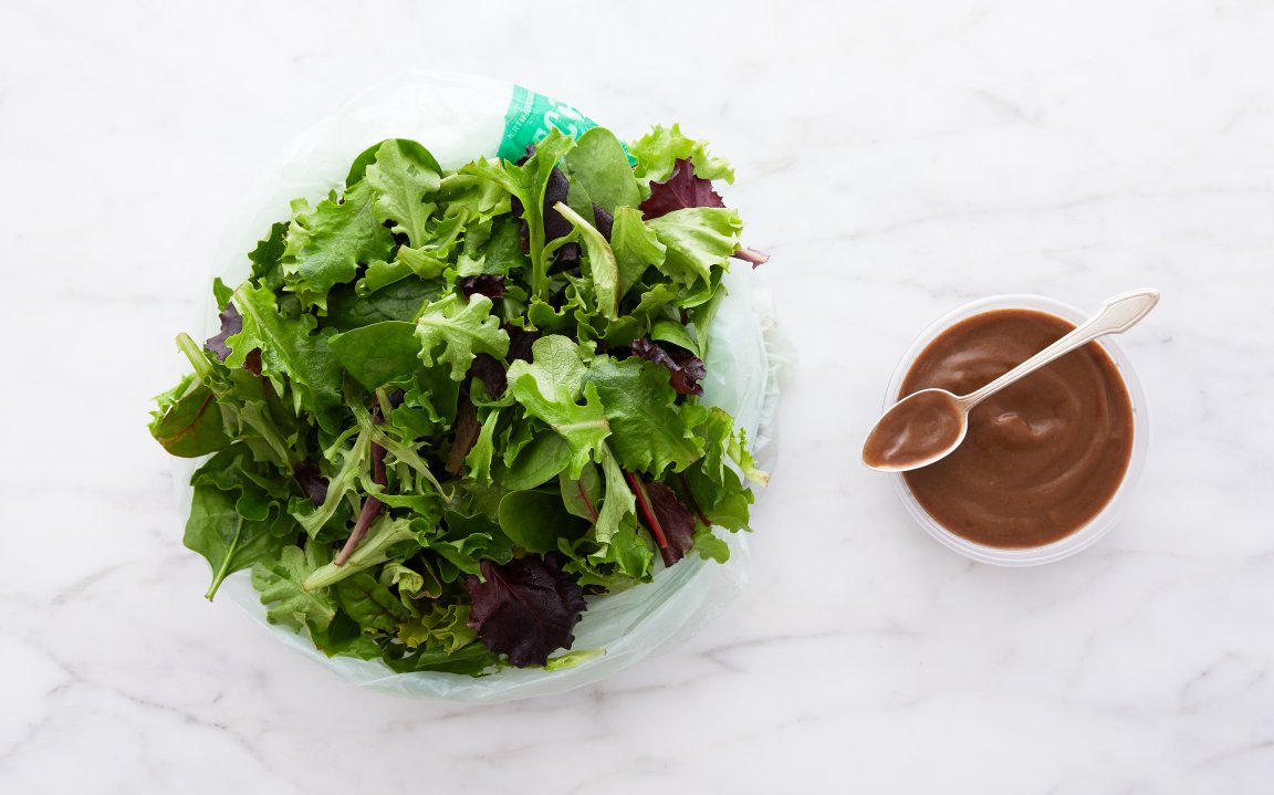 PreWashed Salad Greens with Balsamic Vinaigrette 3 servings Good