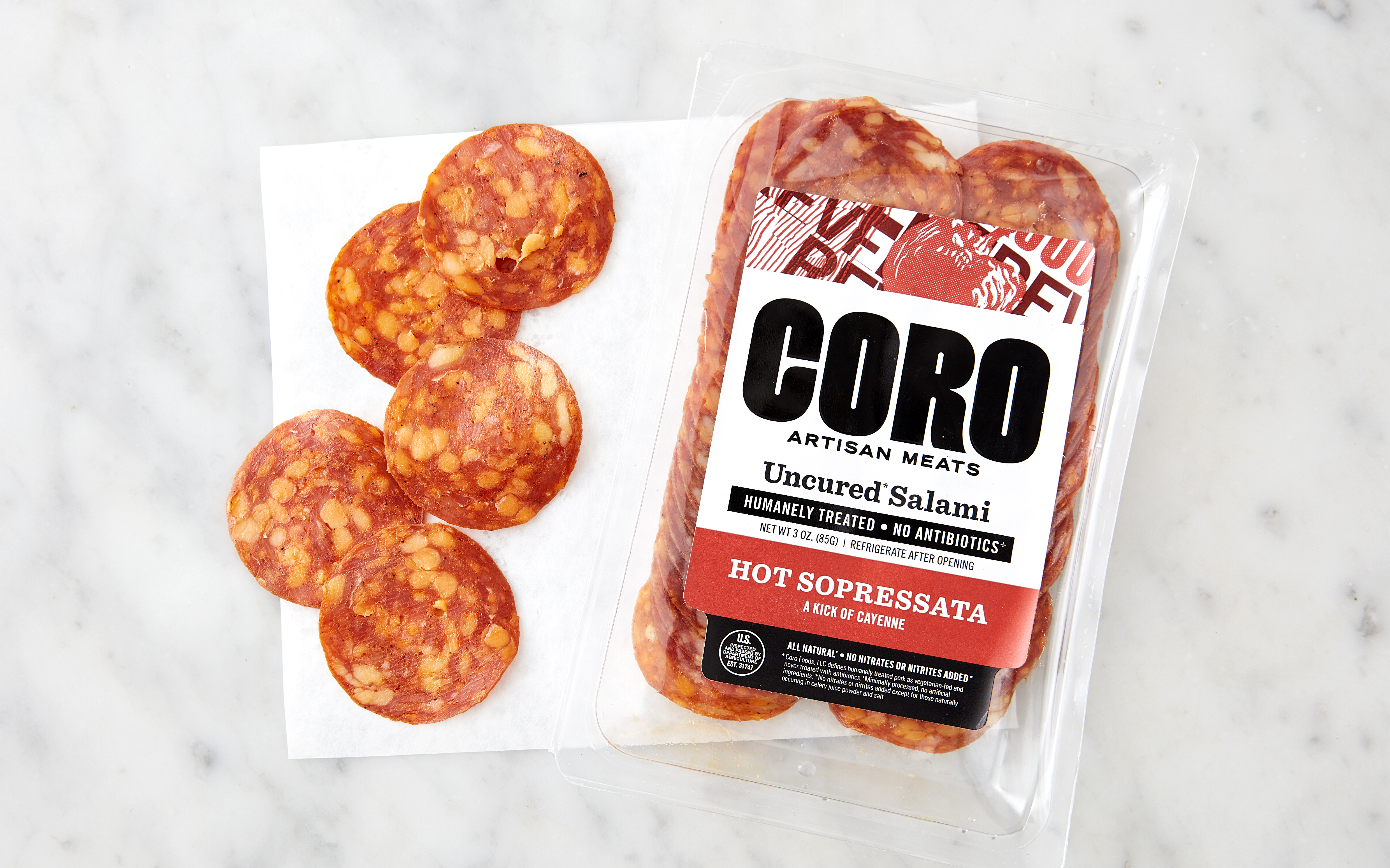 Salami Hot Sopressata Slices 3 oz Coro Foods Good Eggs