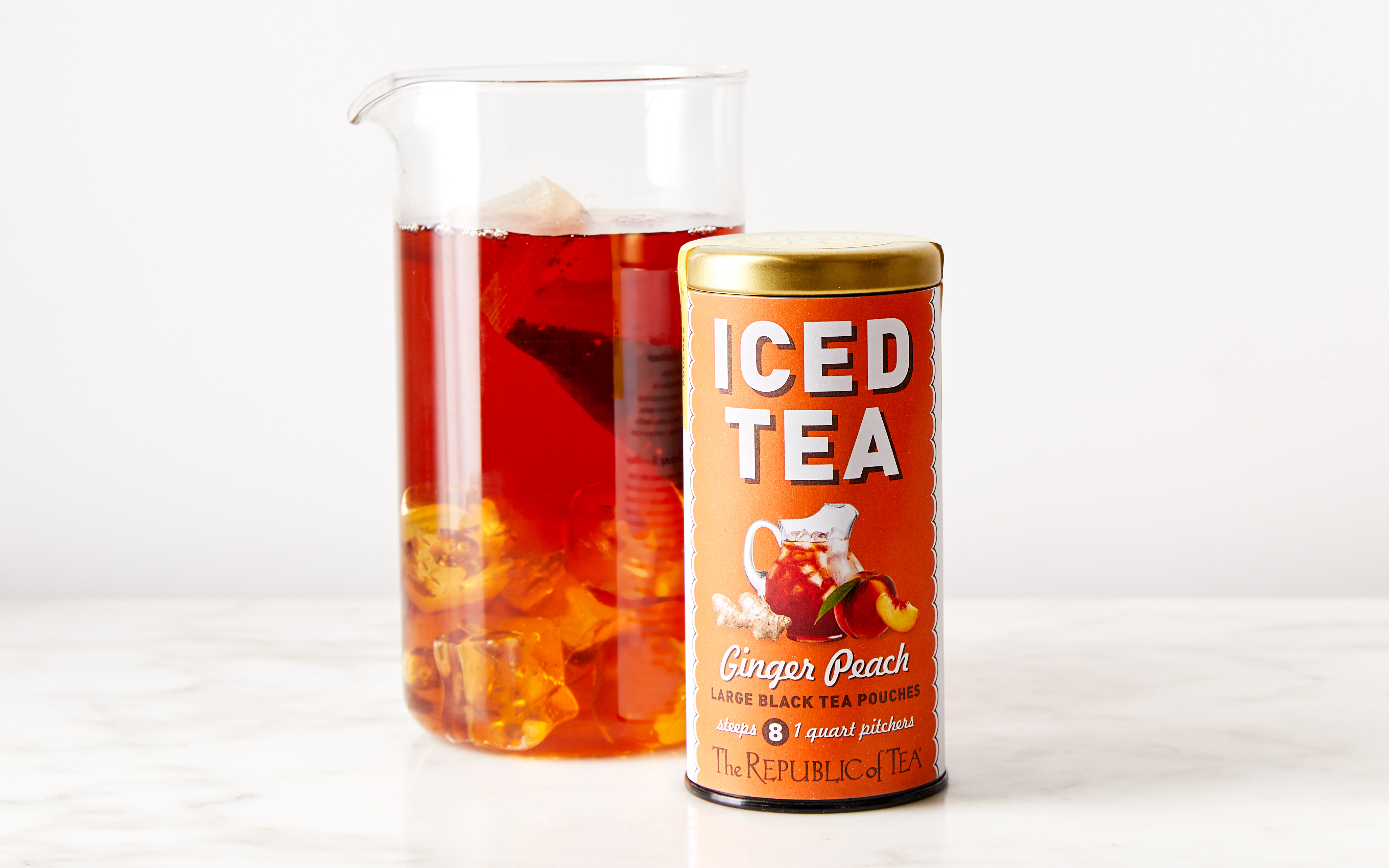 Ginger Peach Iced Tea 8 count The Republic of Tea Good Eggs