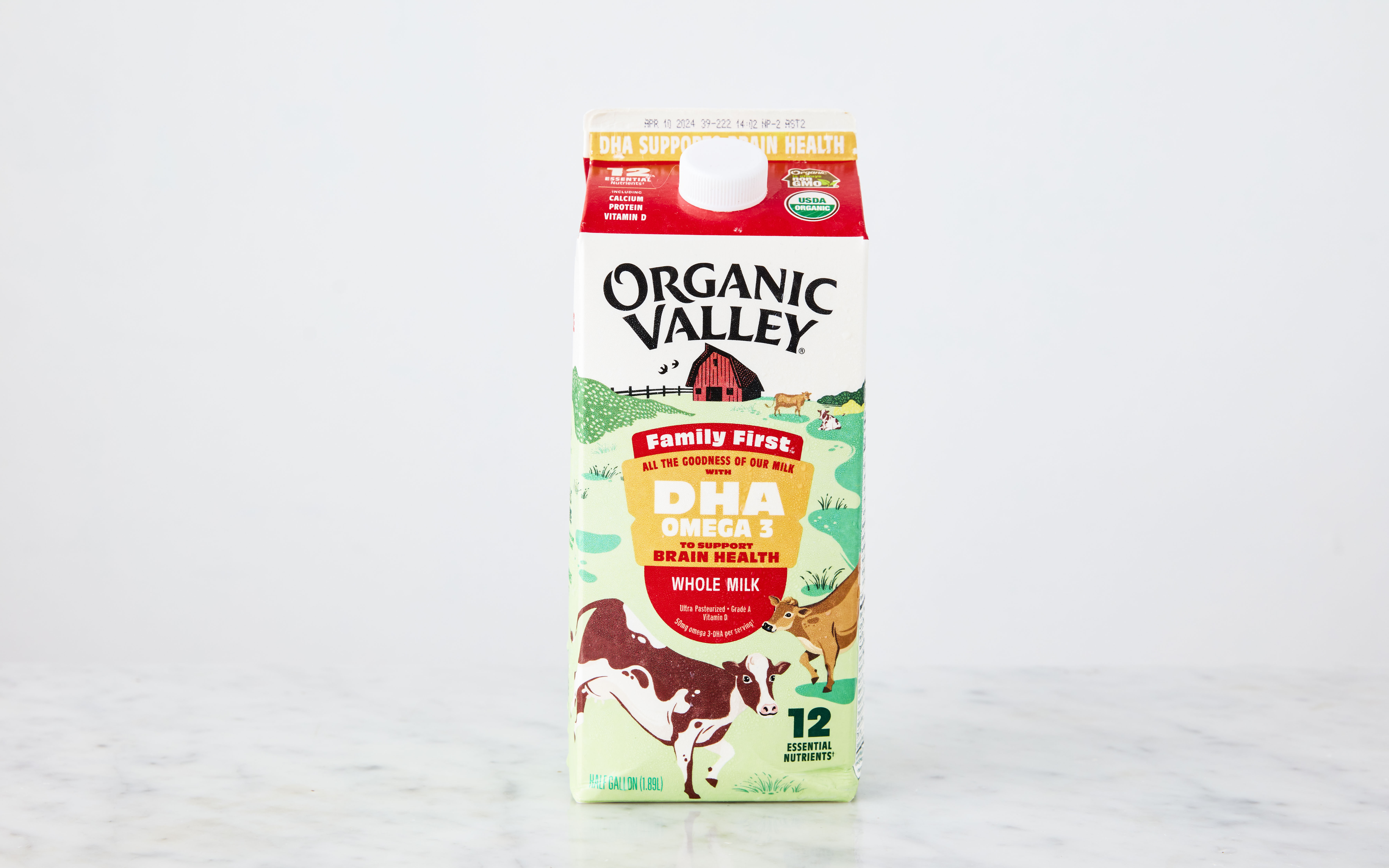 Family First DHA Omega 3 Whole Milk 1 half gallon Organic Valley