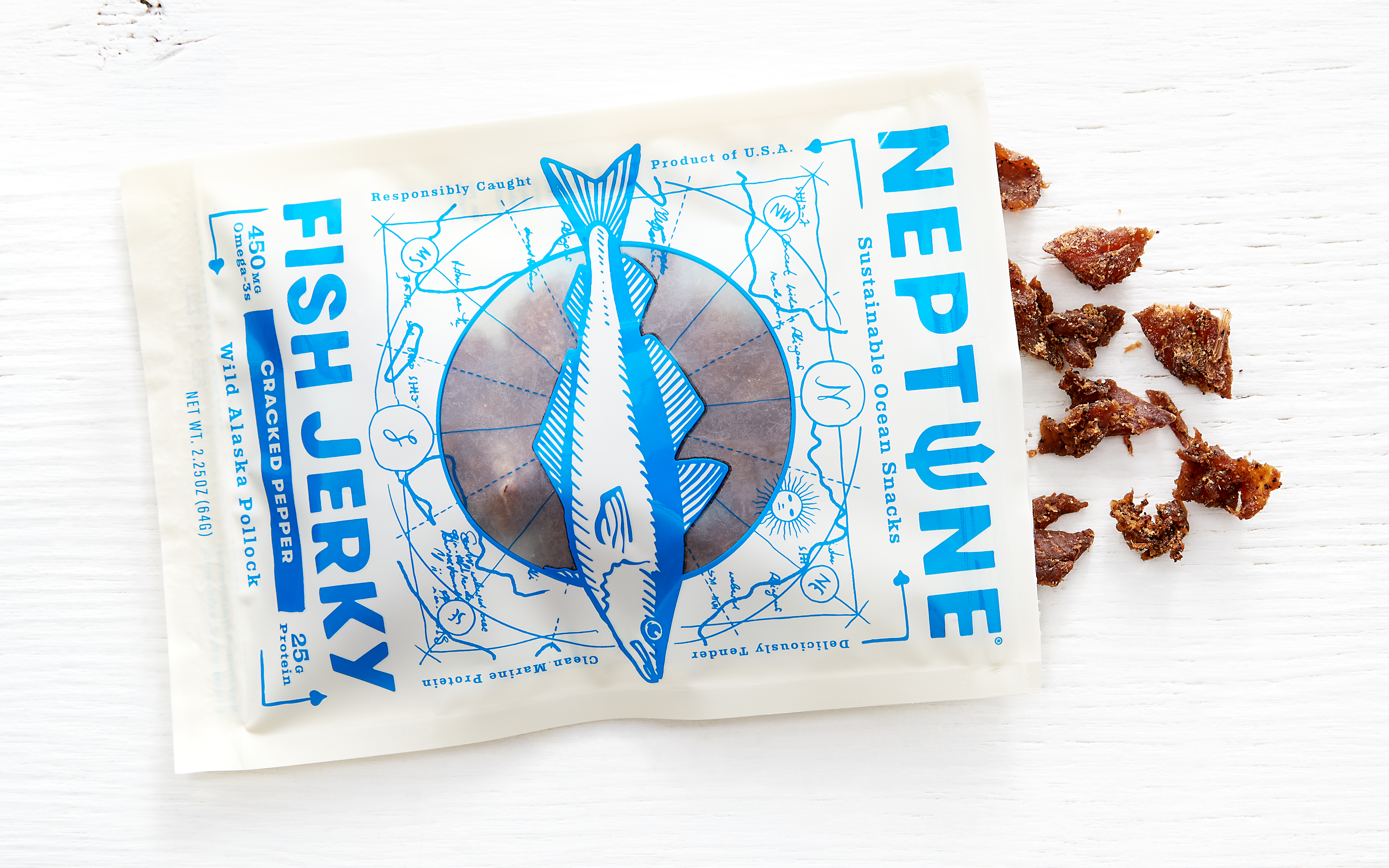 Cracked Pepper Fish Jerky 2.25 oz Neptune Snacks Good Eggs