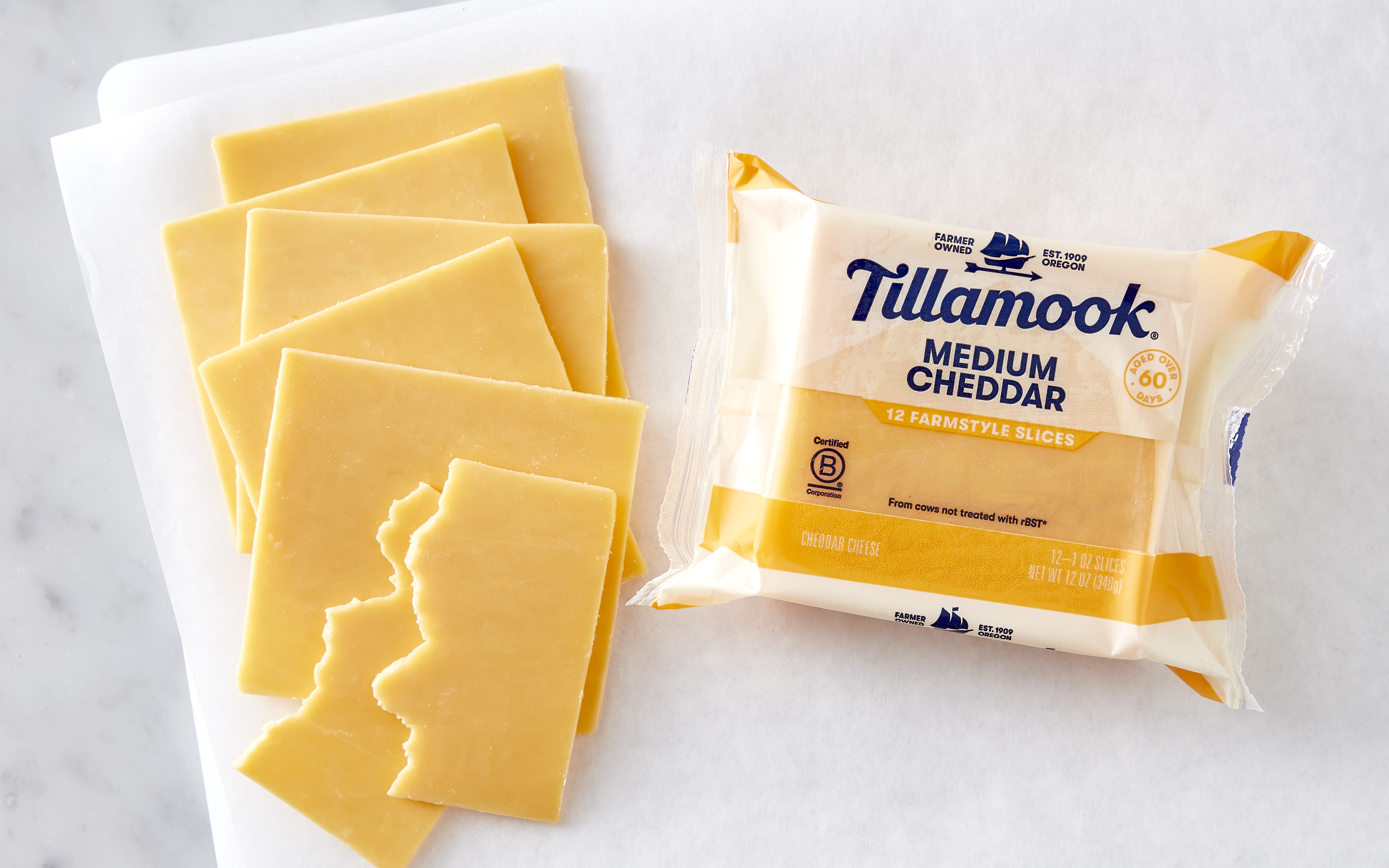 Medium Cheddar Cheese Slices 12 oz Tillamook Good Eggs
